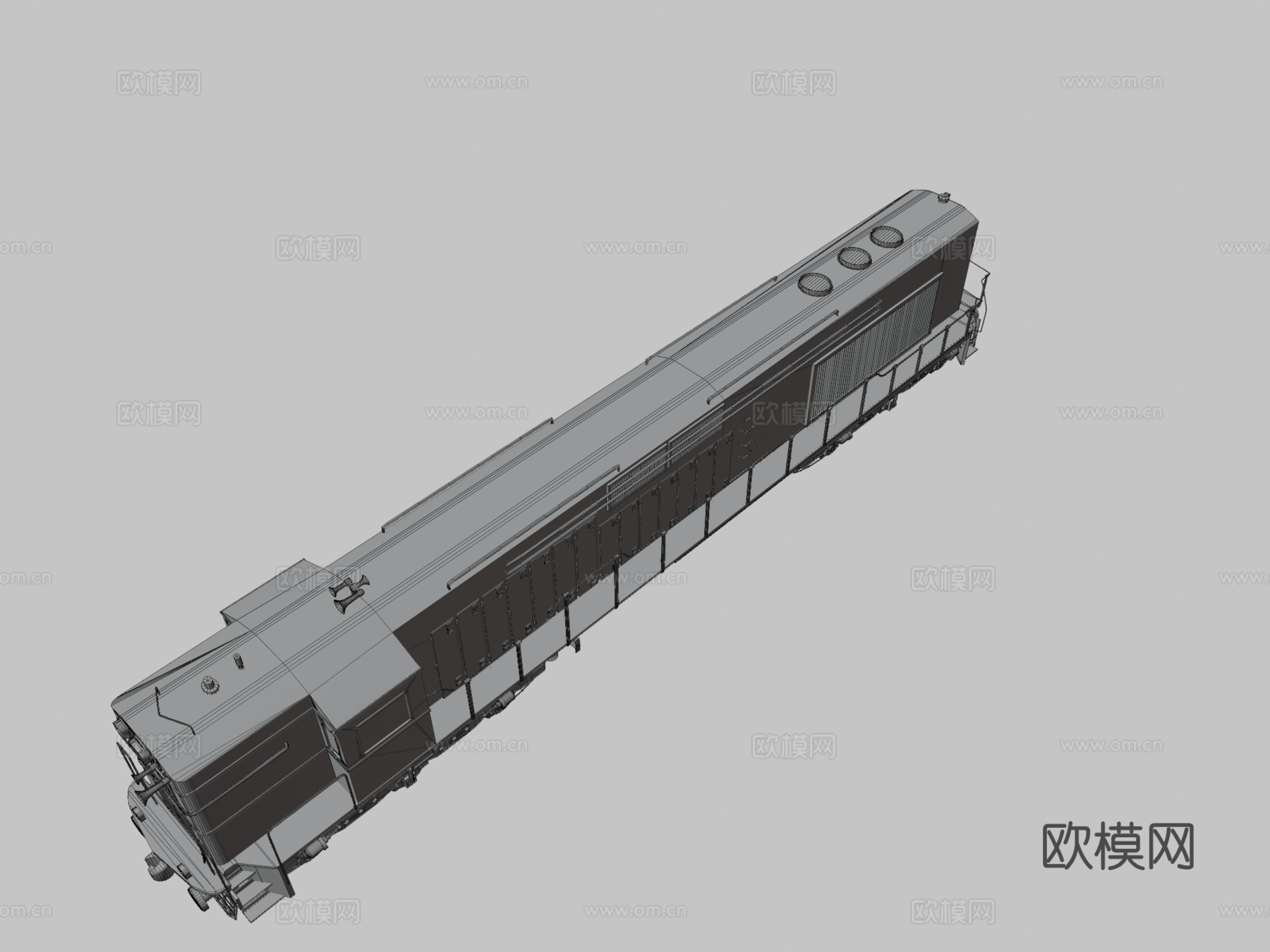 火车引擎su模型