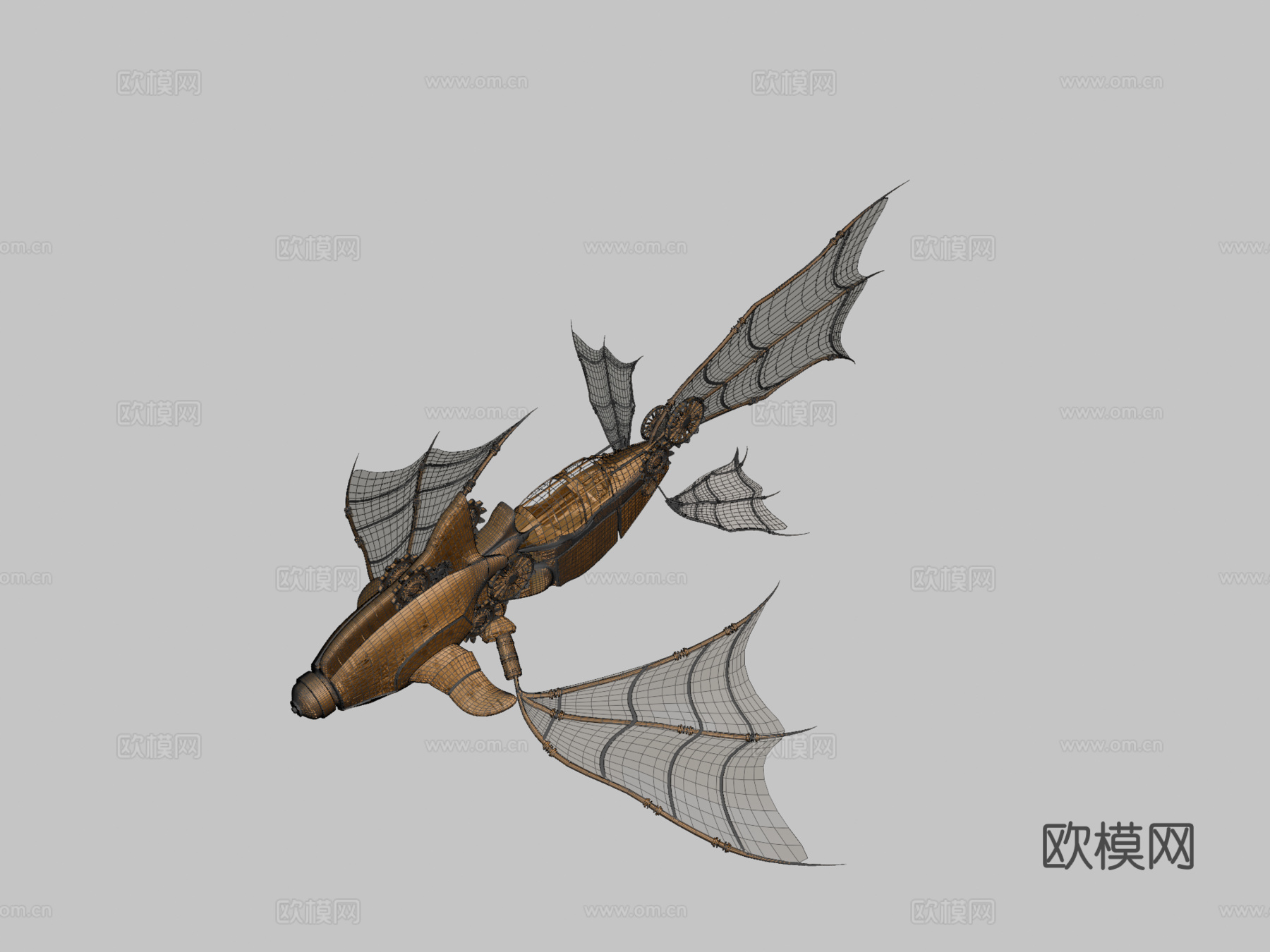 蒸汽朋克飞机Blender文件su模型