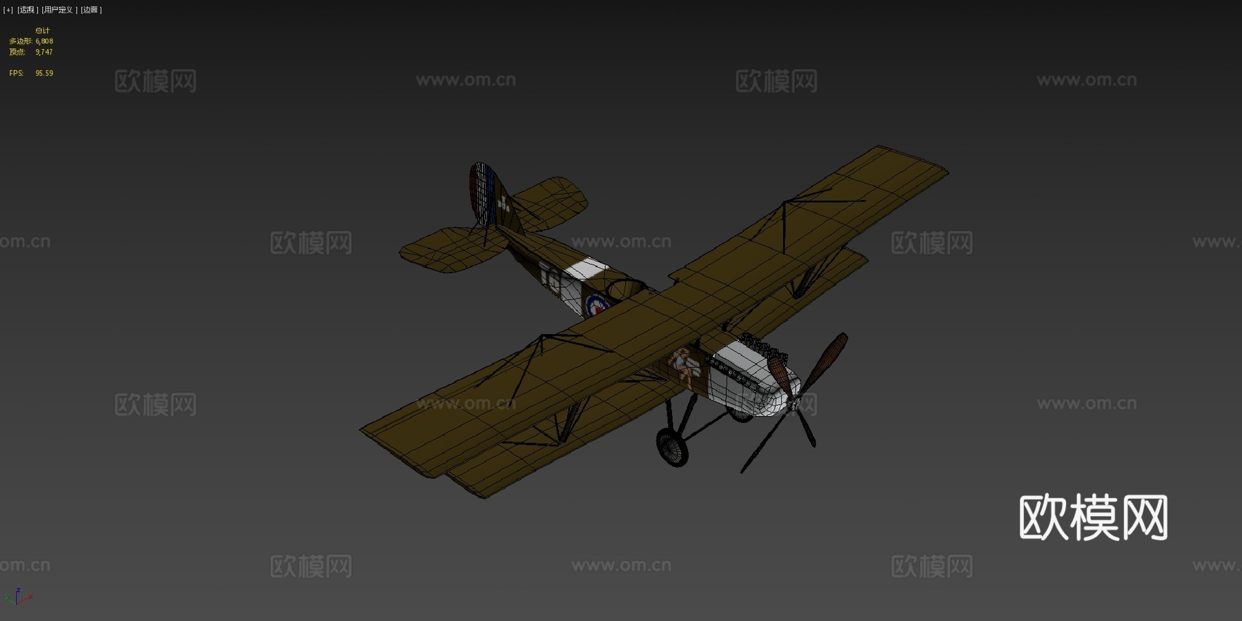 双翼飞机天堂麻烦资产伊卡洛斯13d模型