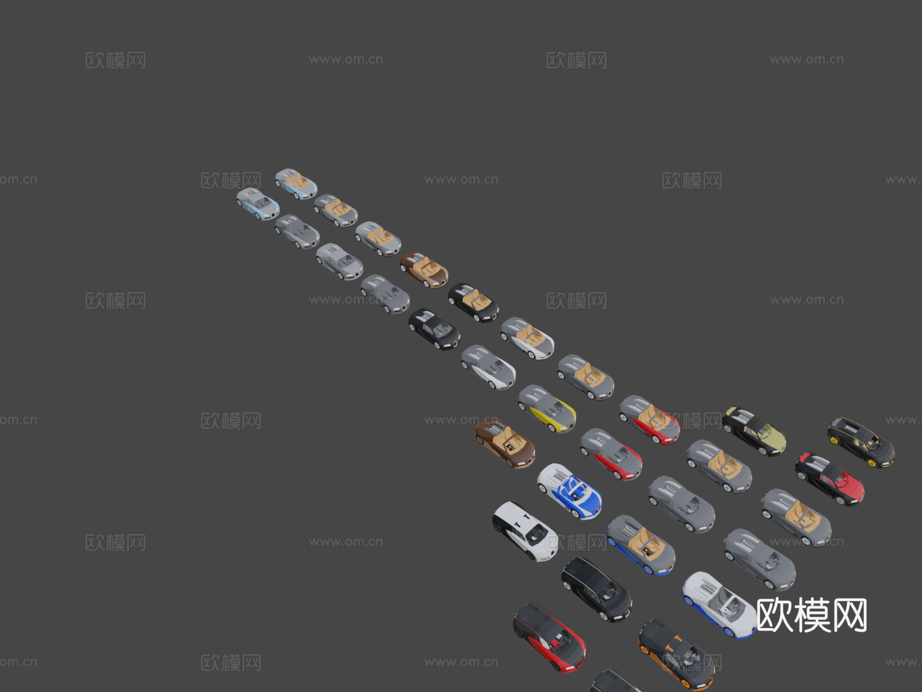 布加迪威龙 16.4 低多边形所有版本su模型