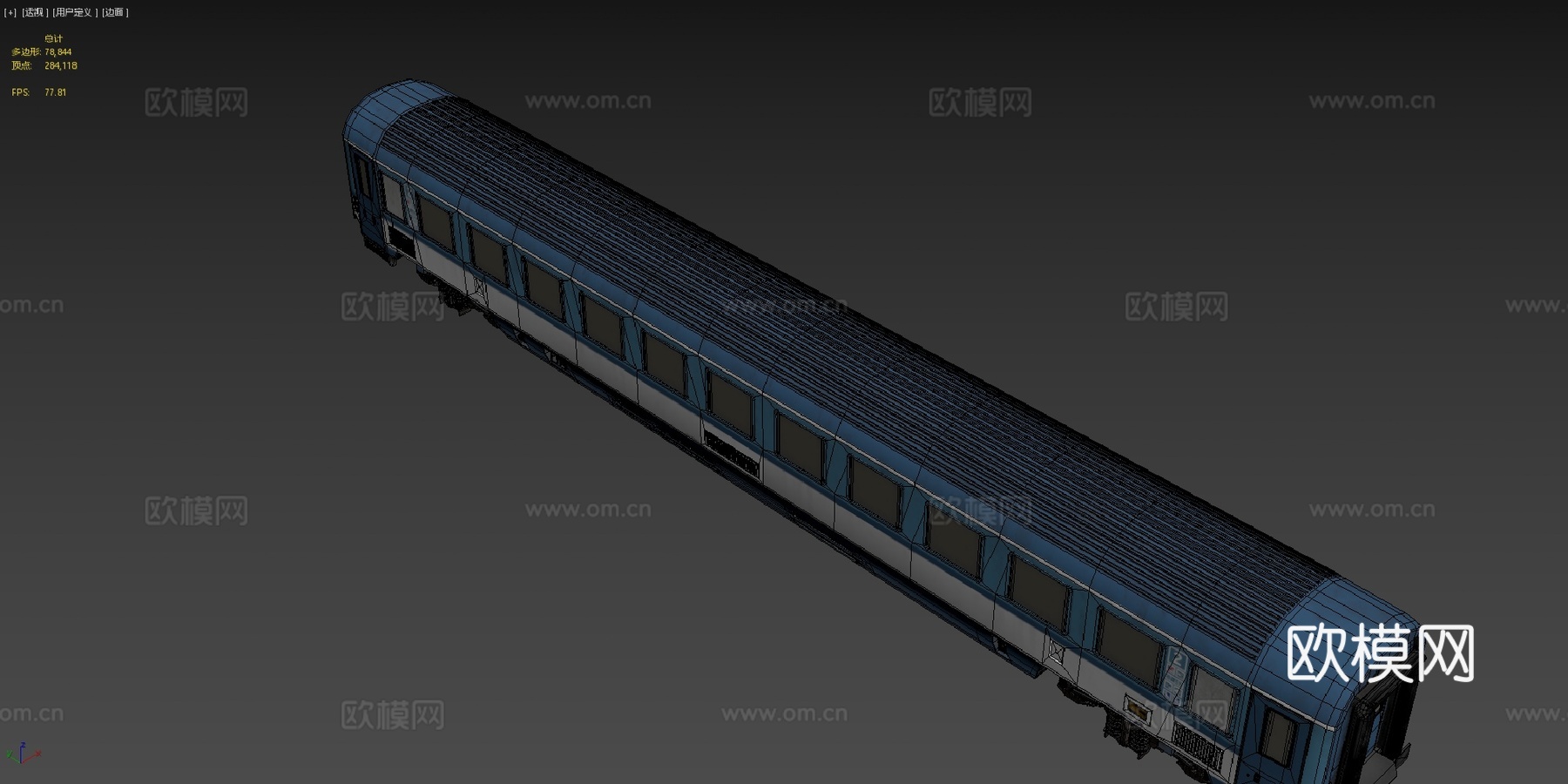 客运火车车厢su模型