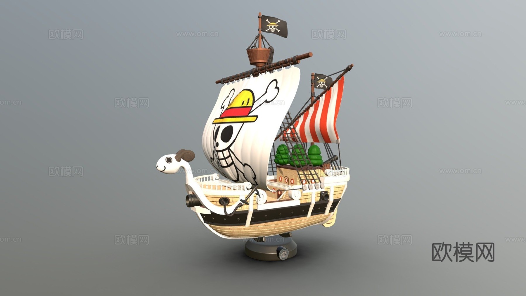 海贼王黄金梅丽号3D可打印su模型
