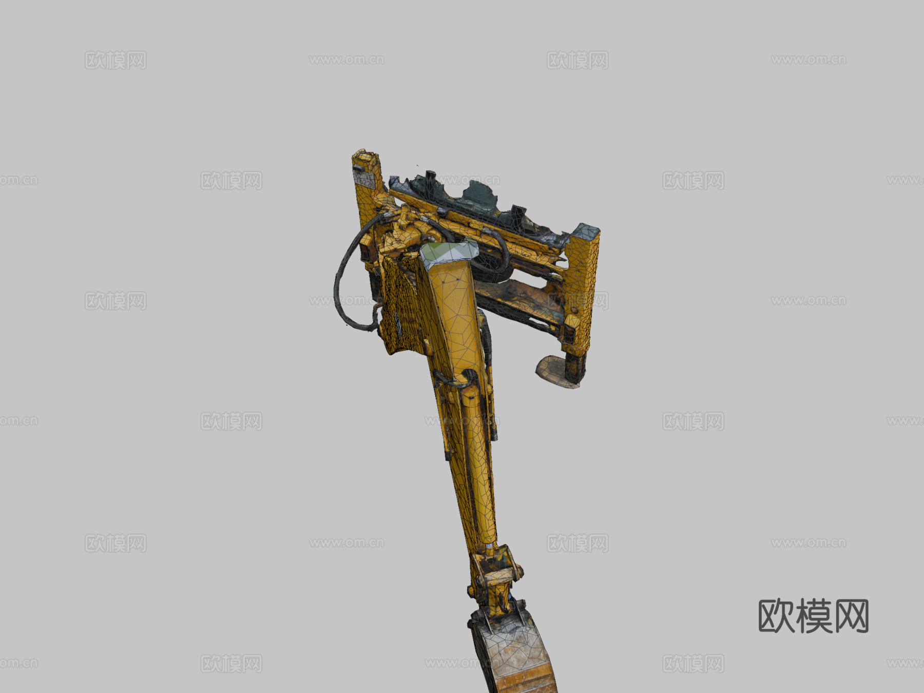 挖掘机臂摄影测量扫描su模型