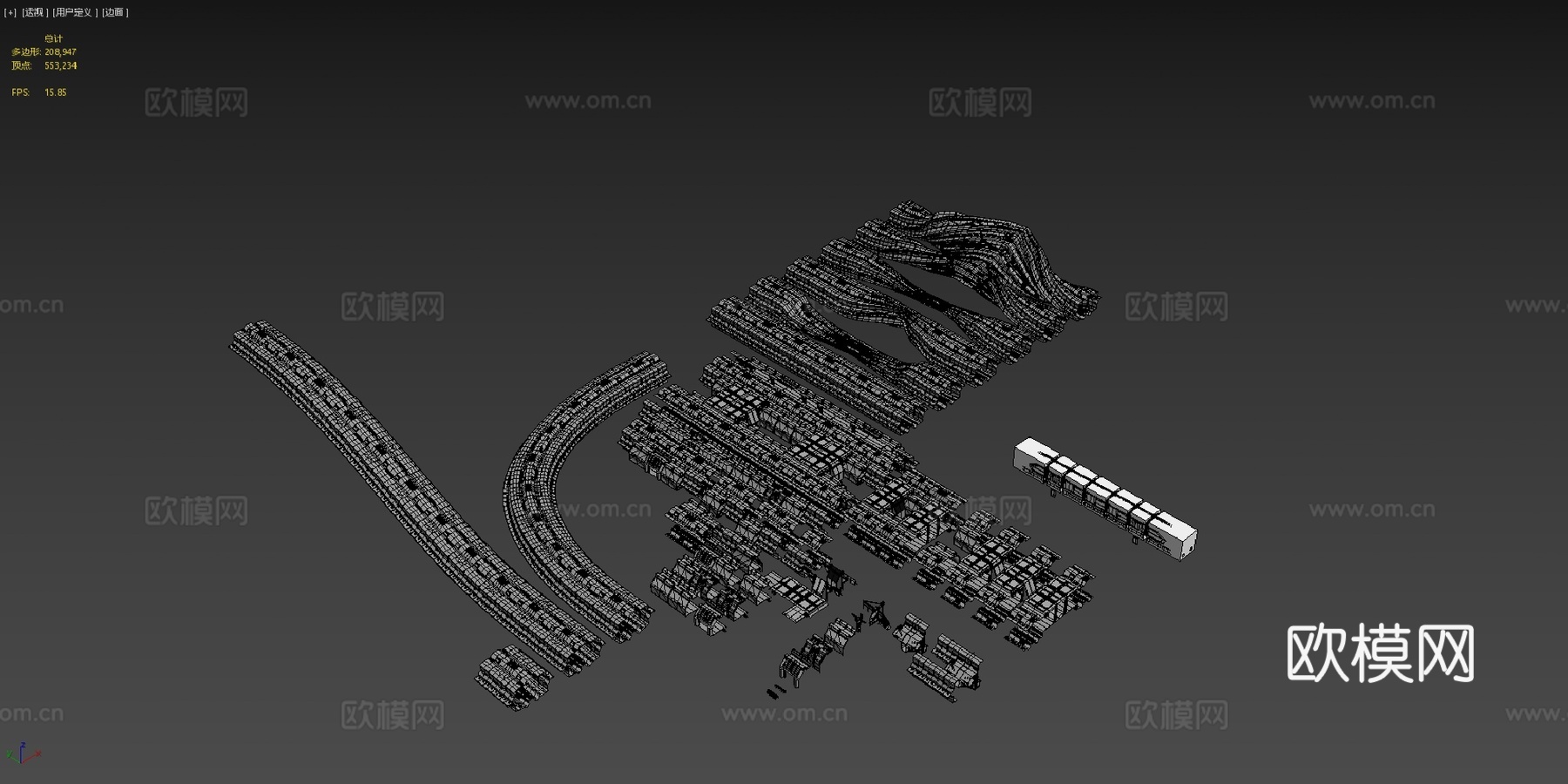 车站和单轨铁路进行中6su模型