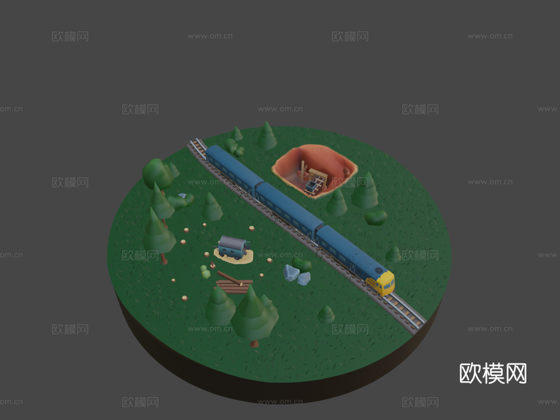 铁路蓝普尔曼的艺术su模型