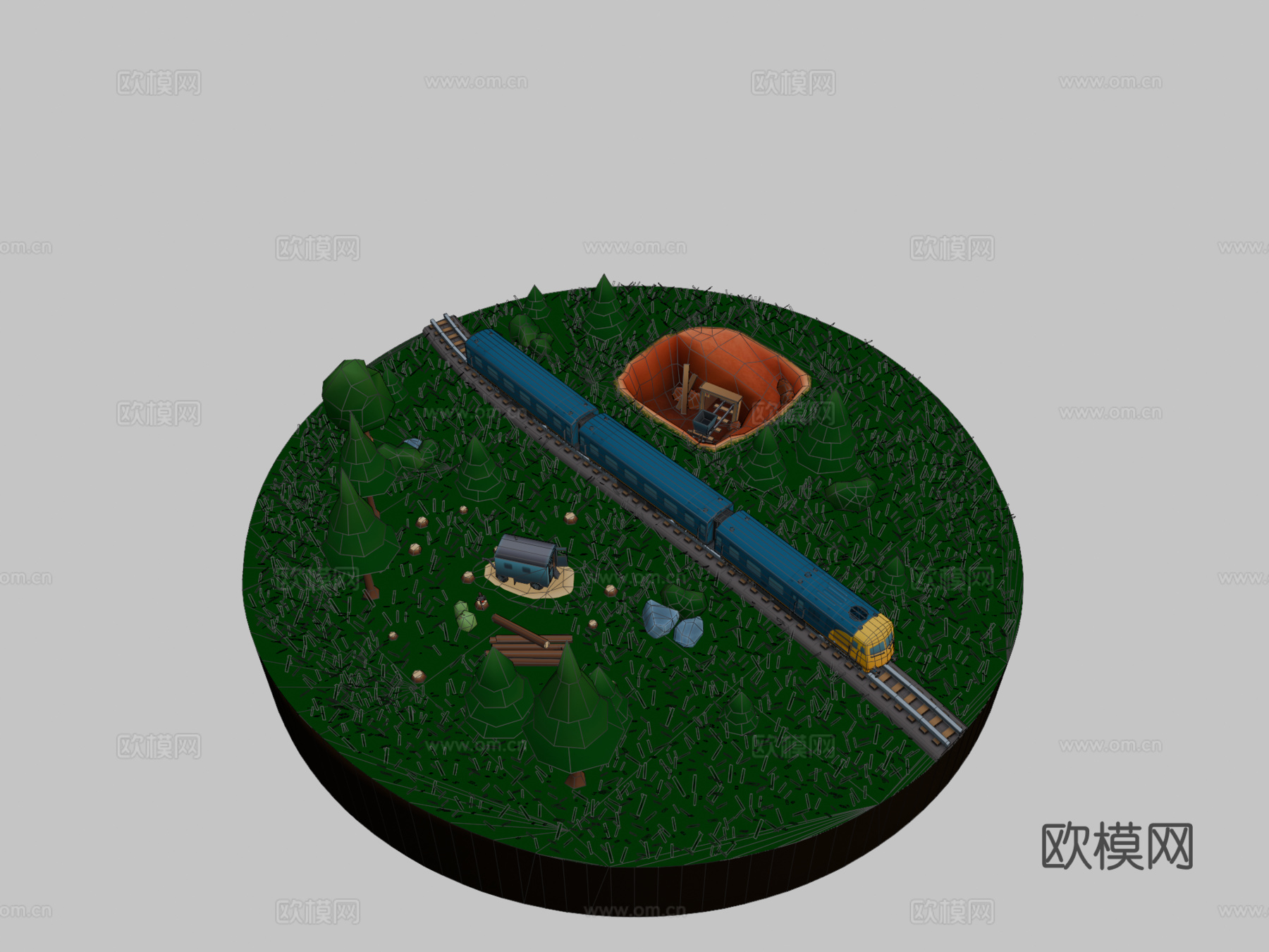 铁路蓝普尔曼的艺术su模型