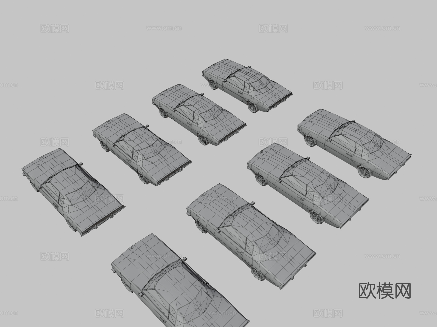 肌肉车低多边形su模型