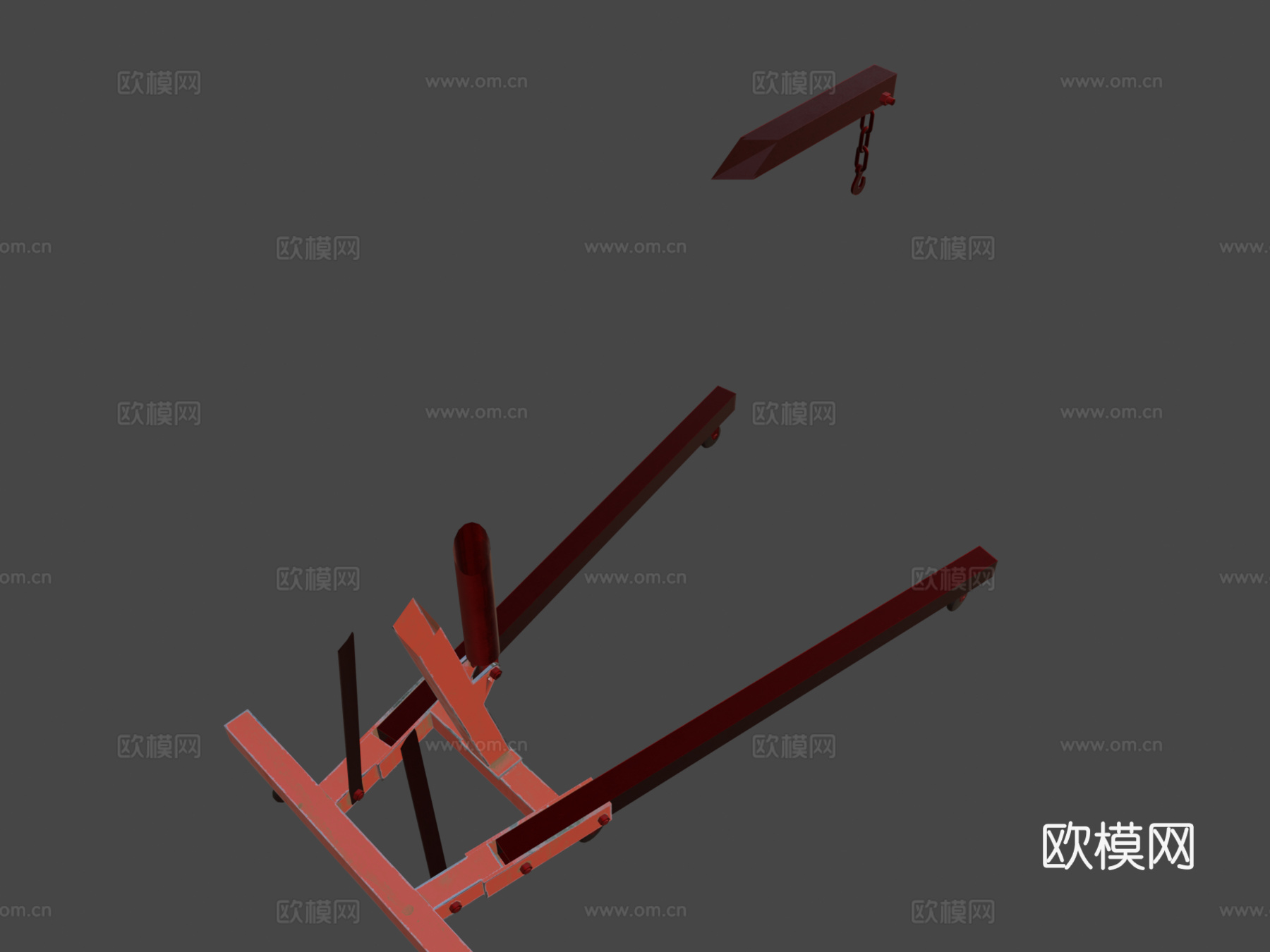 发动机吊机 发动机起重机su模型