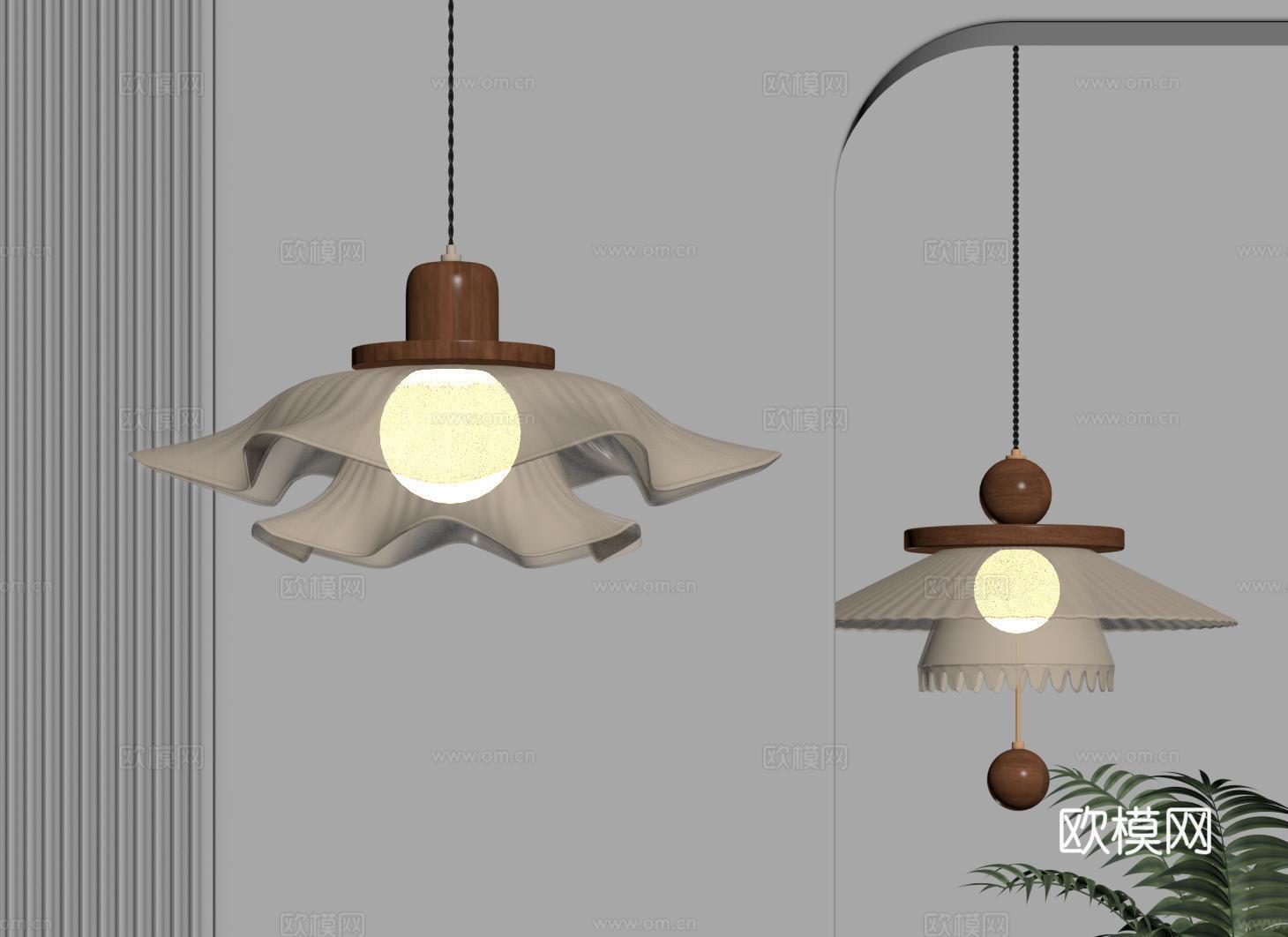 法式复古风吊灯 云朵小吊灯 餐厅小吊灯 吧台吊灯su模型