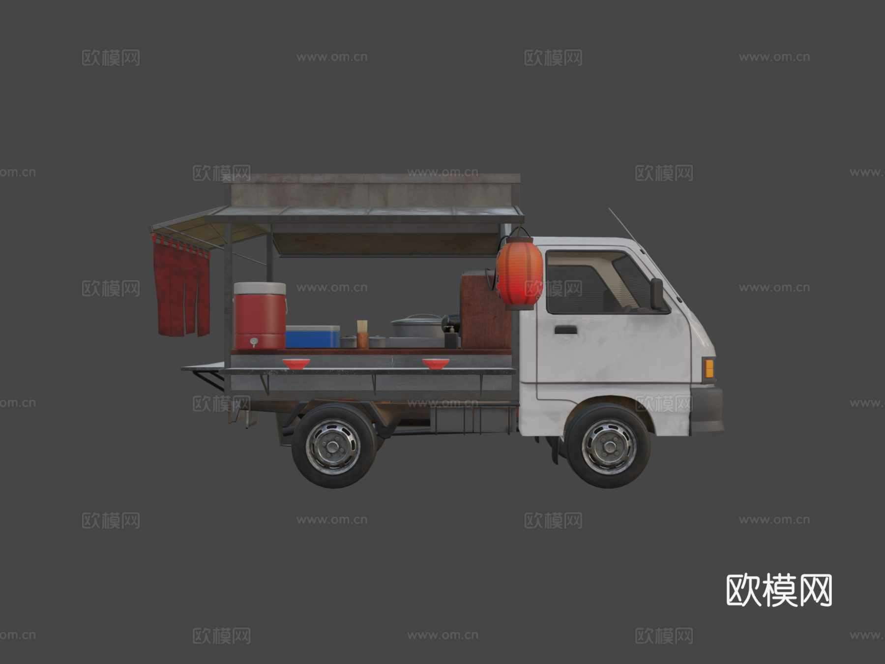 日本拉面车su模型