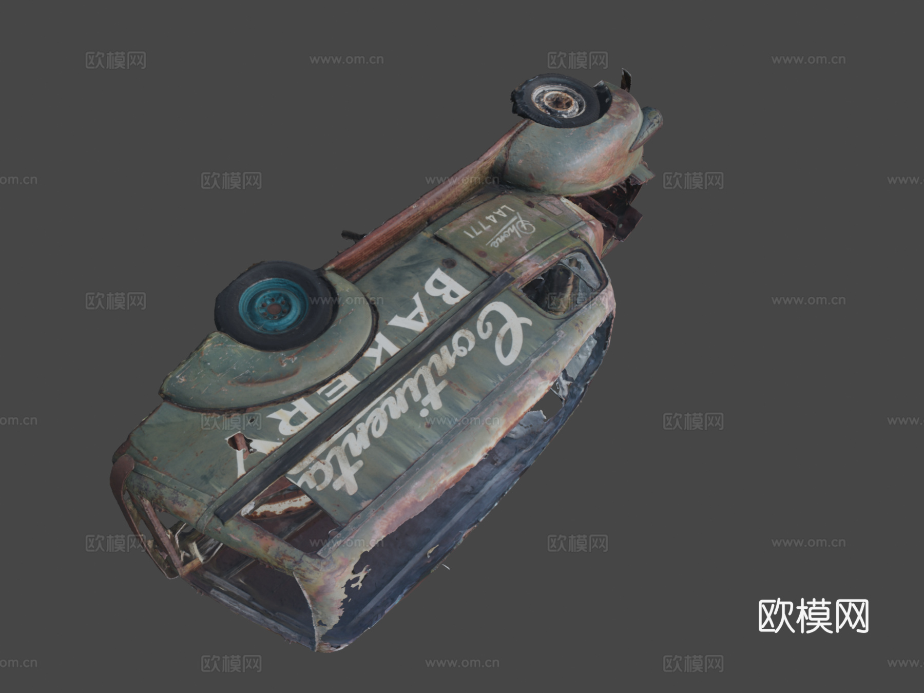 生锈面包车原始扫描su模型