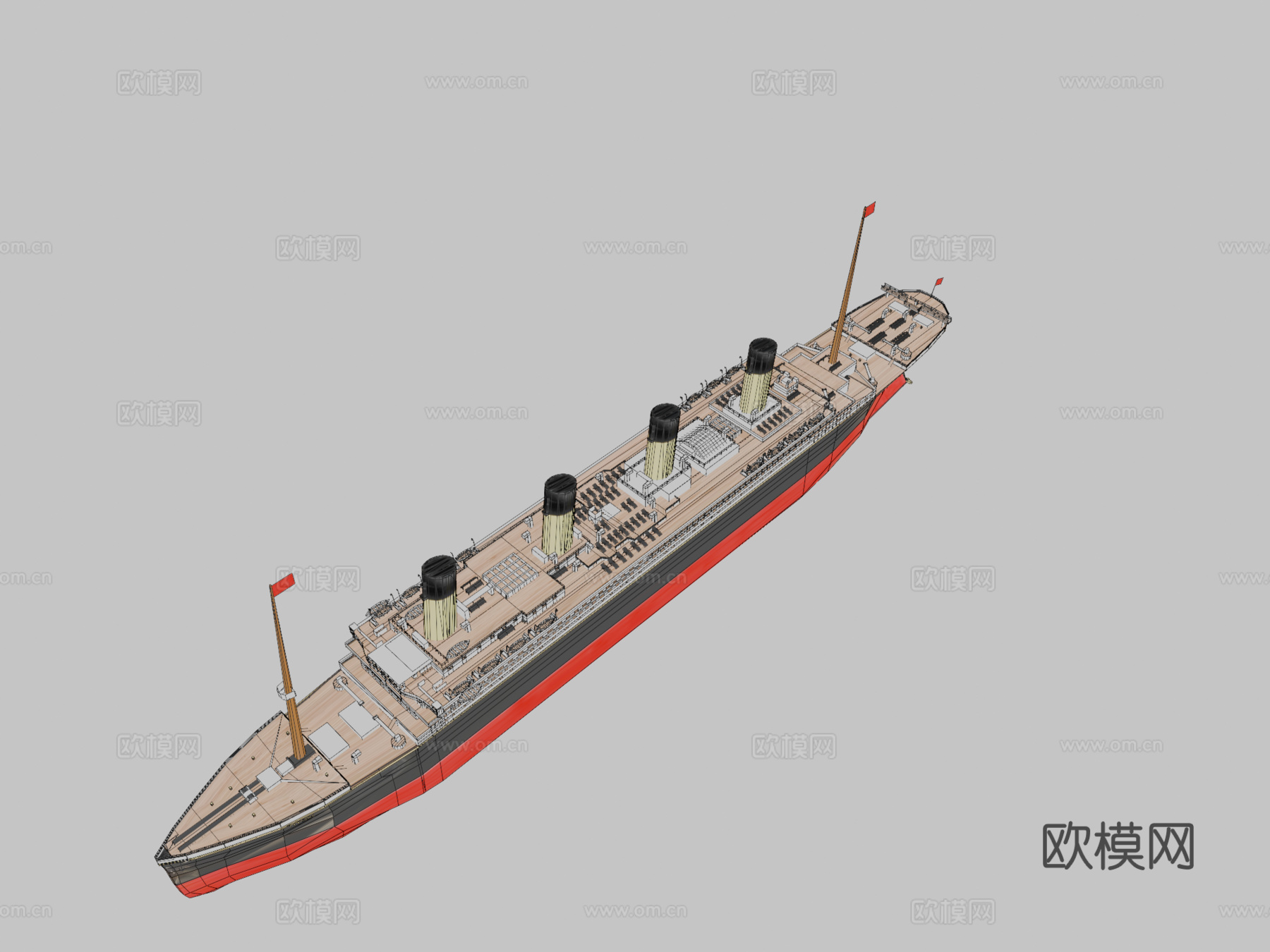 泰坦尼克号OBJ带纹理su模型