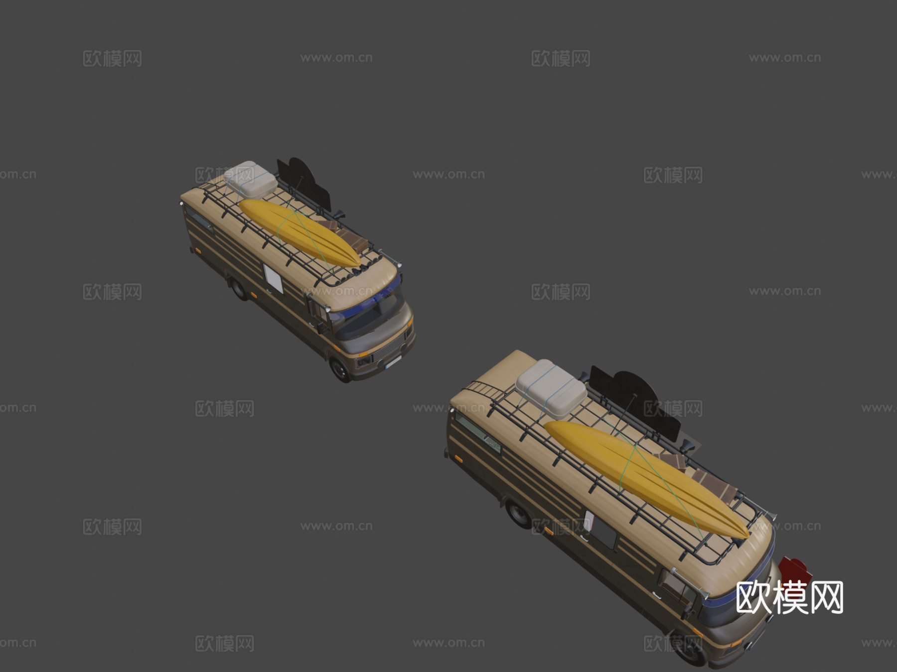 潮人餐车低多边形PBR 3D模型su模型