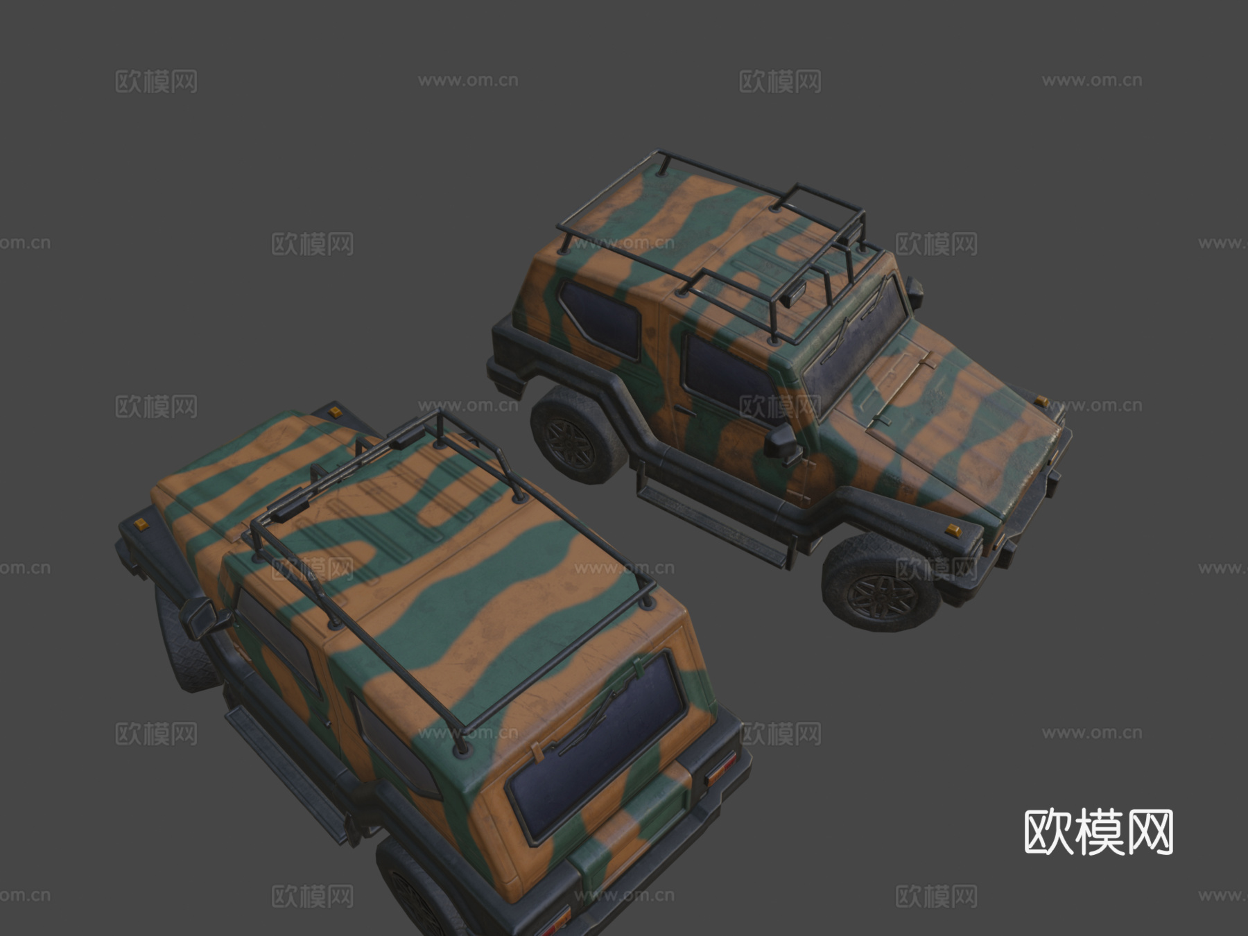 泽特吉普双门巴西迷彩3d模型
