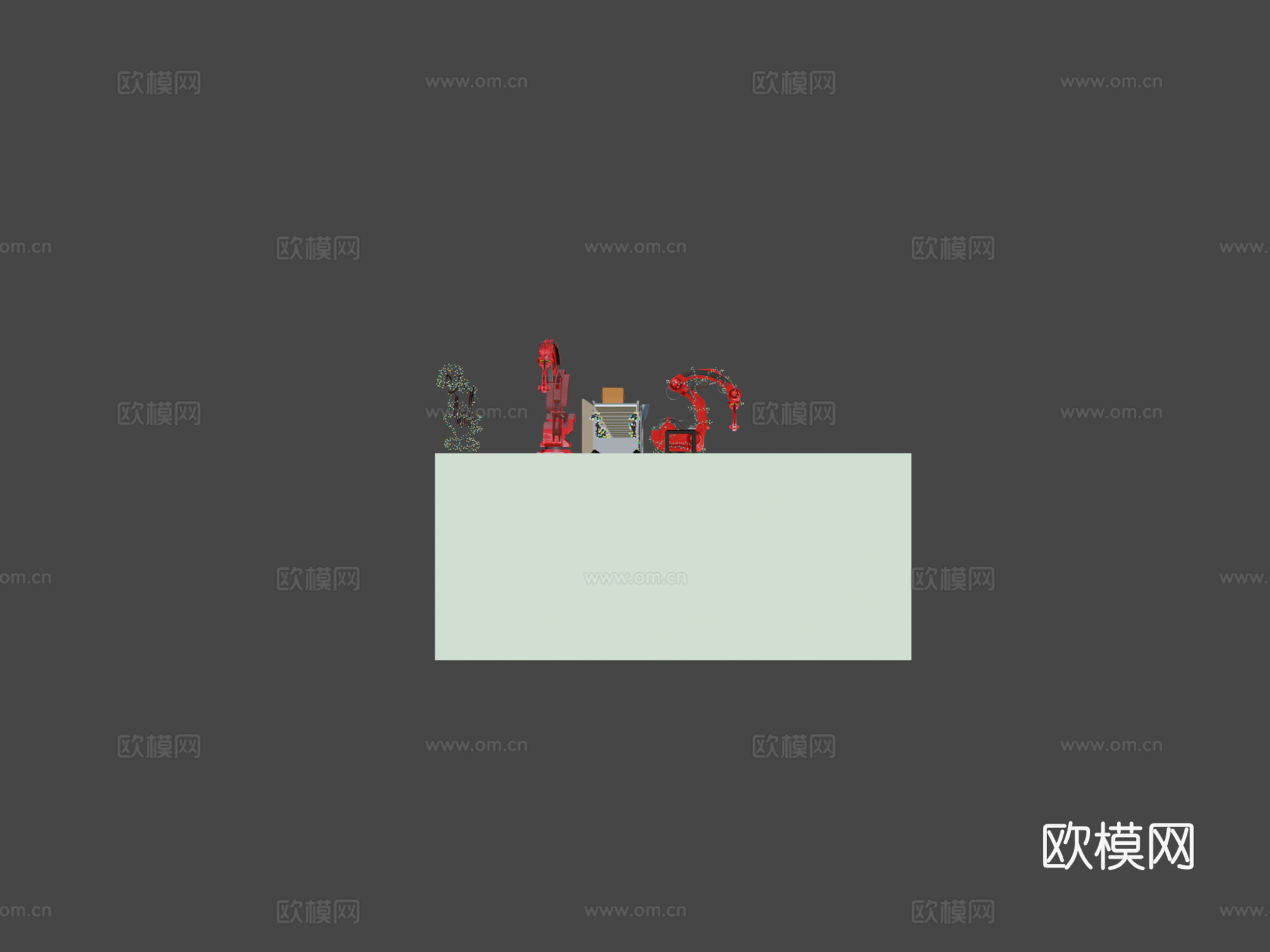 工业机器人手臂包装动画su模型