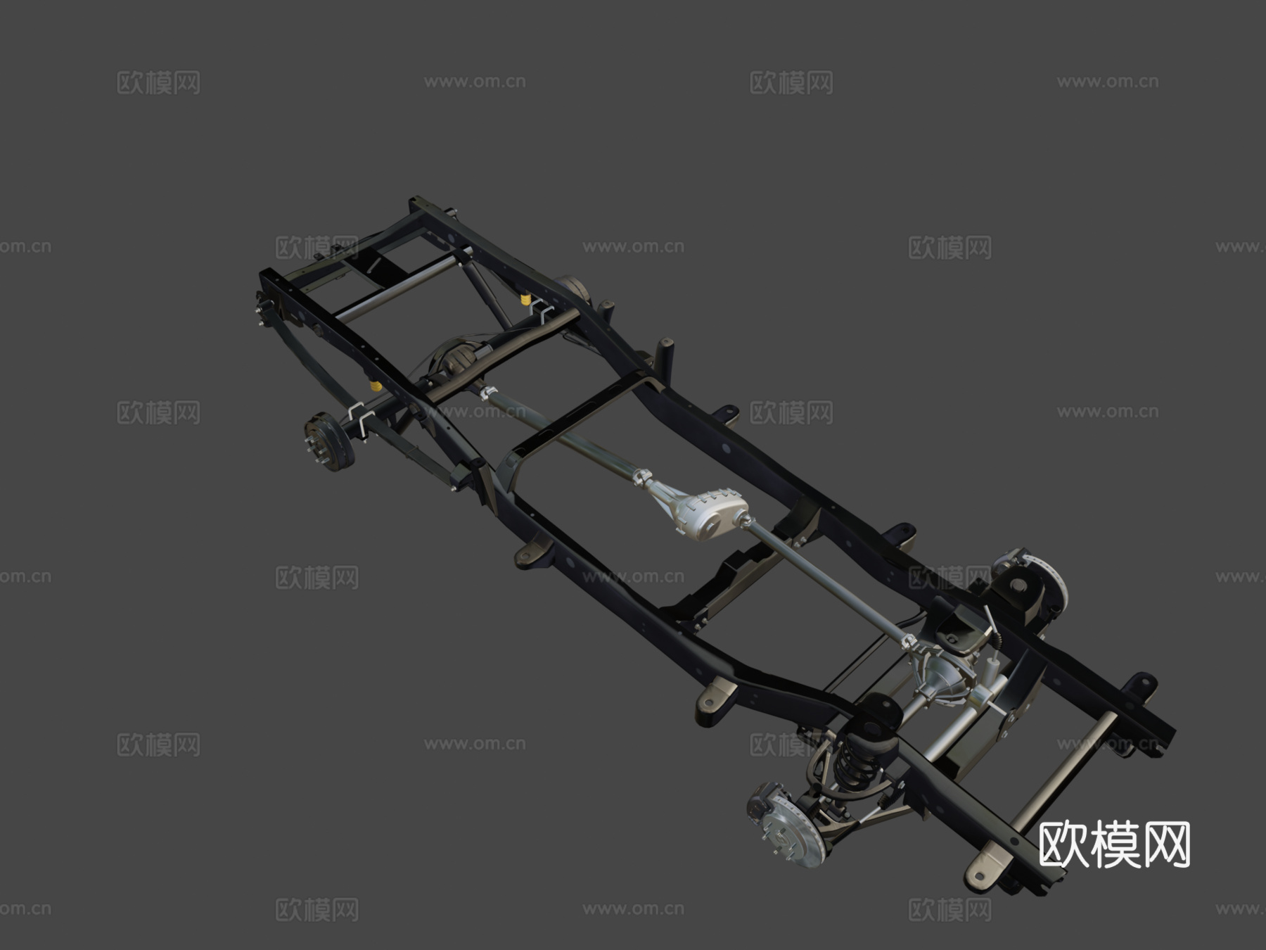 皮卡车底盘四轮驱动独立前悬挂su模型