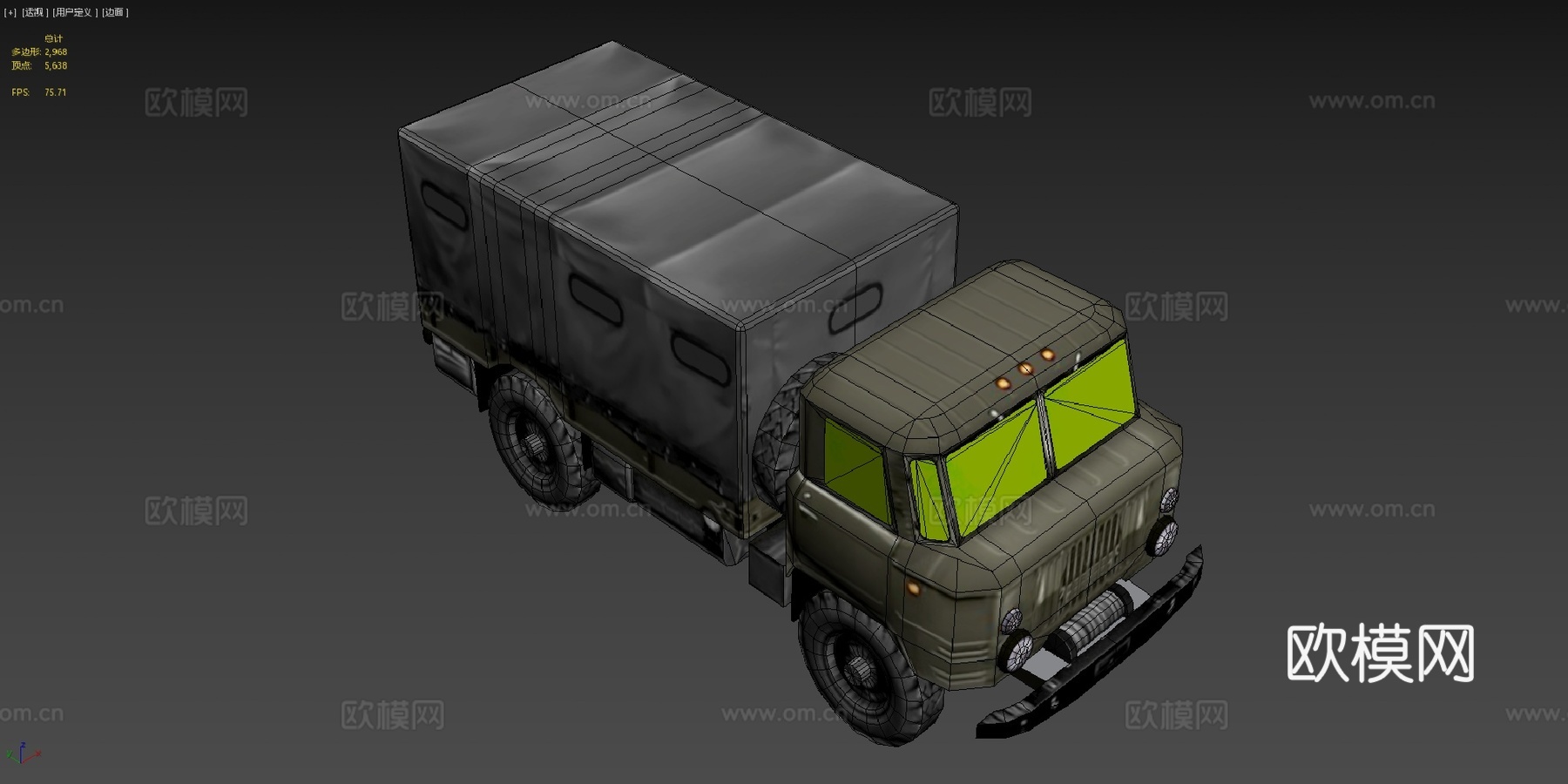 GAZ66越野卡车3d模型