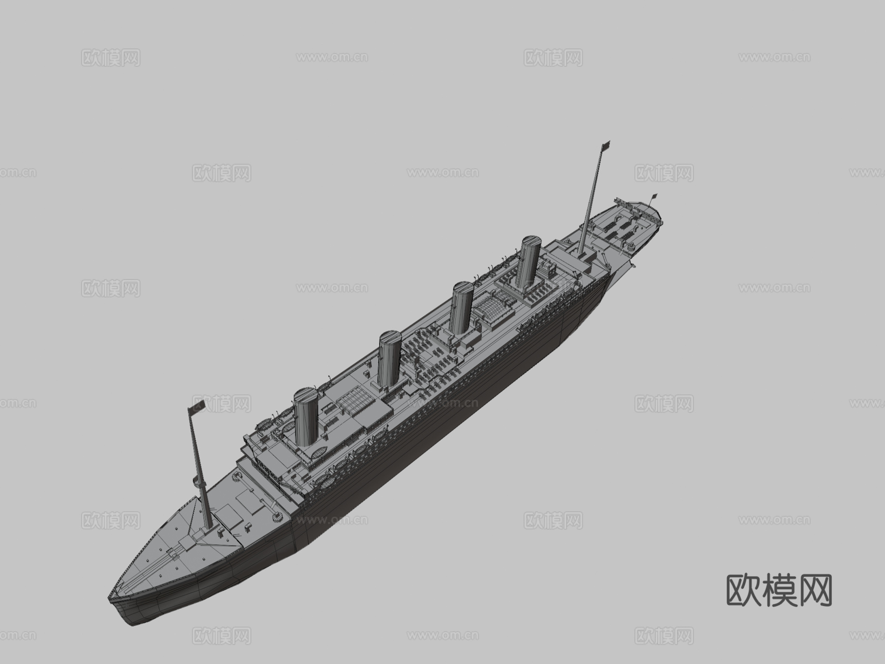 泰坦尼克号OBJ带纹理su模型