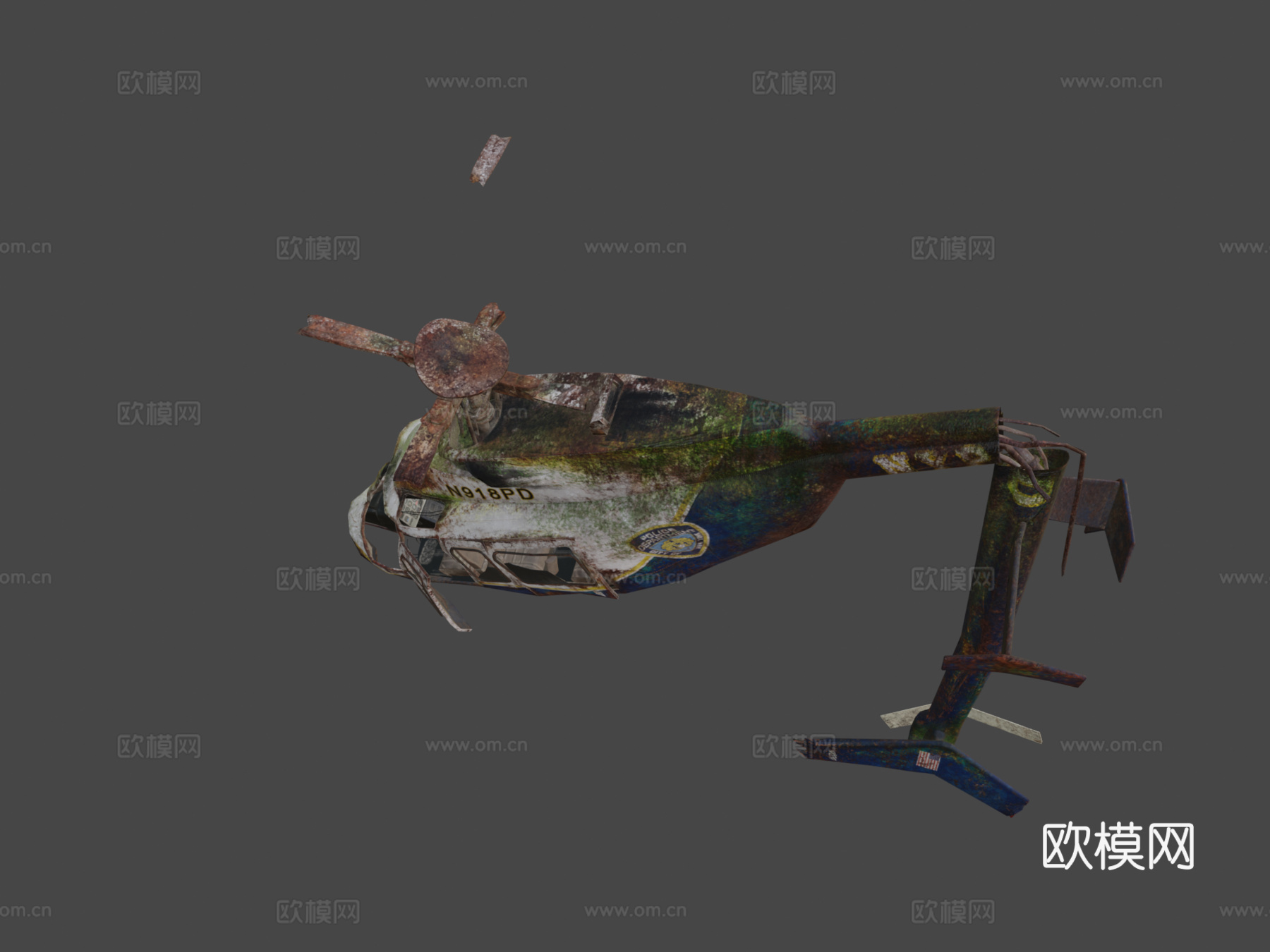 直升机纽约警察局坠毁项目我们的遗产3d模型
