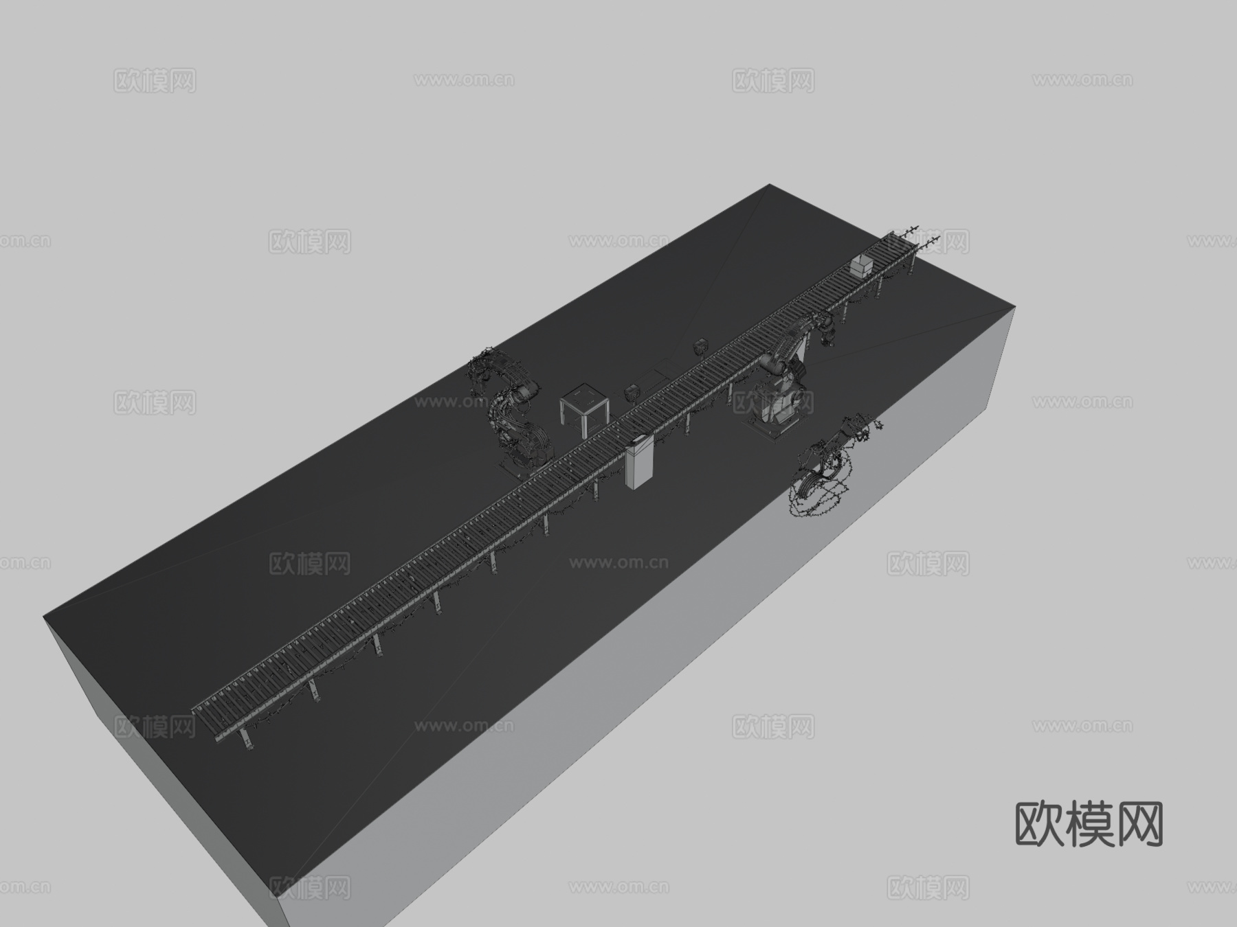 工业机器人手臂包装动画su模型