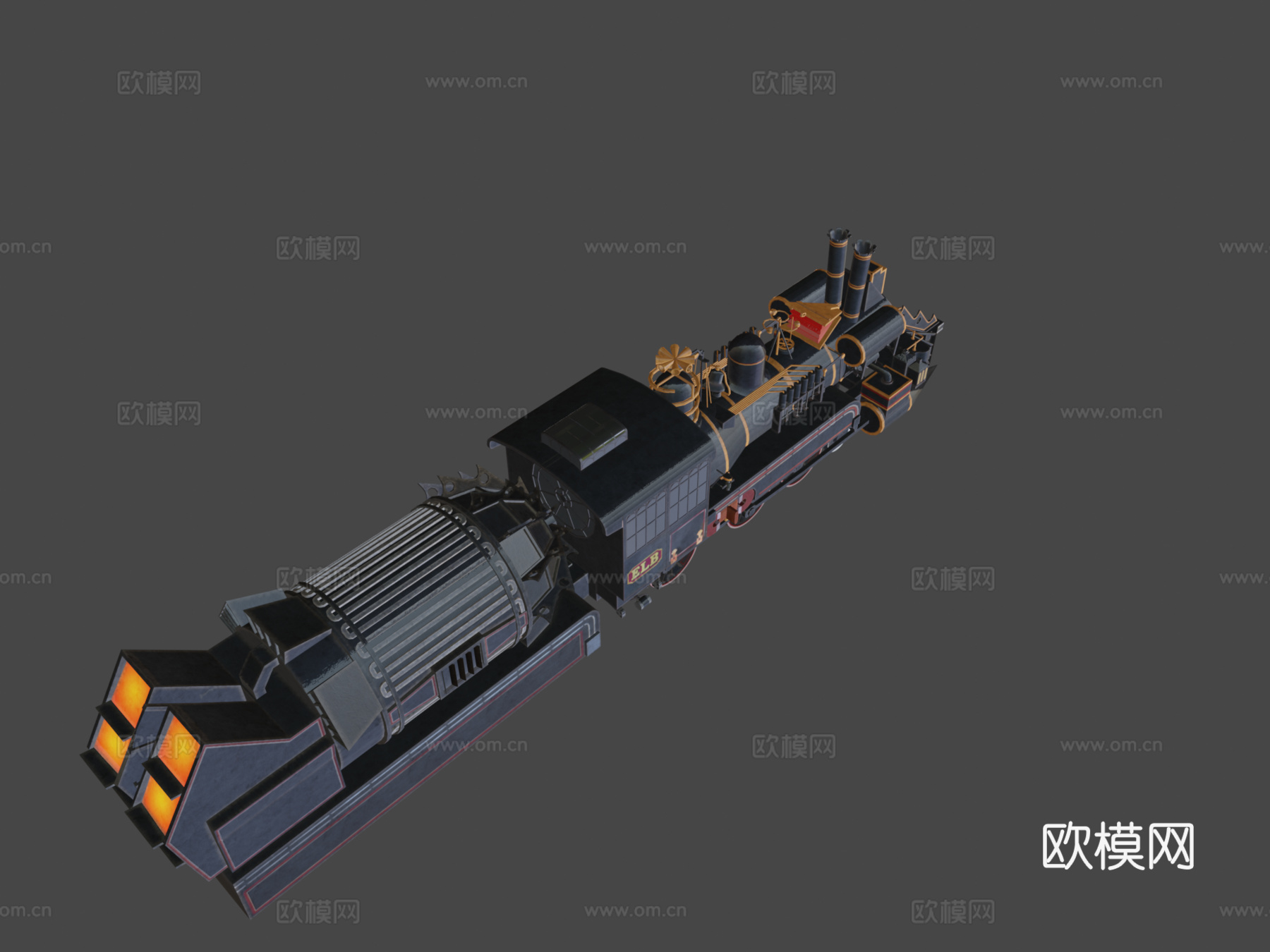 回到未来 火车 蒸汽机车su模型