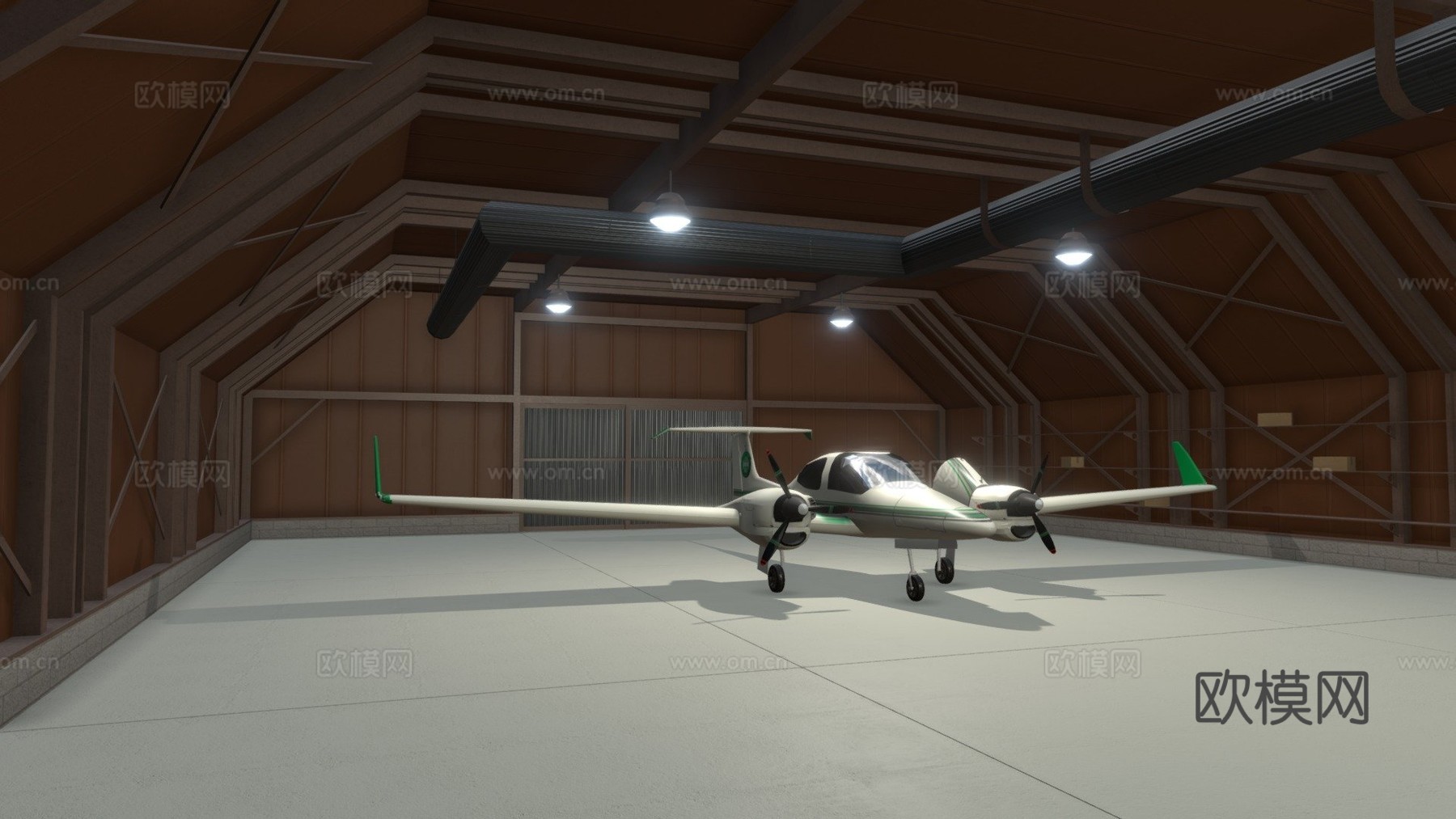 飞机机库su模型