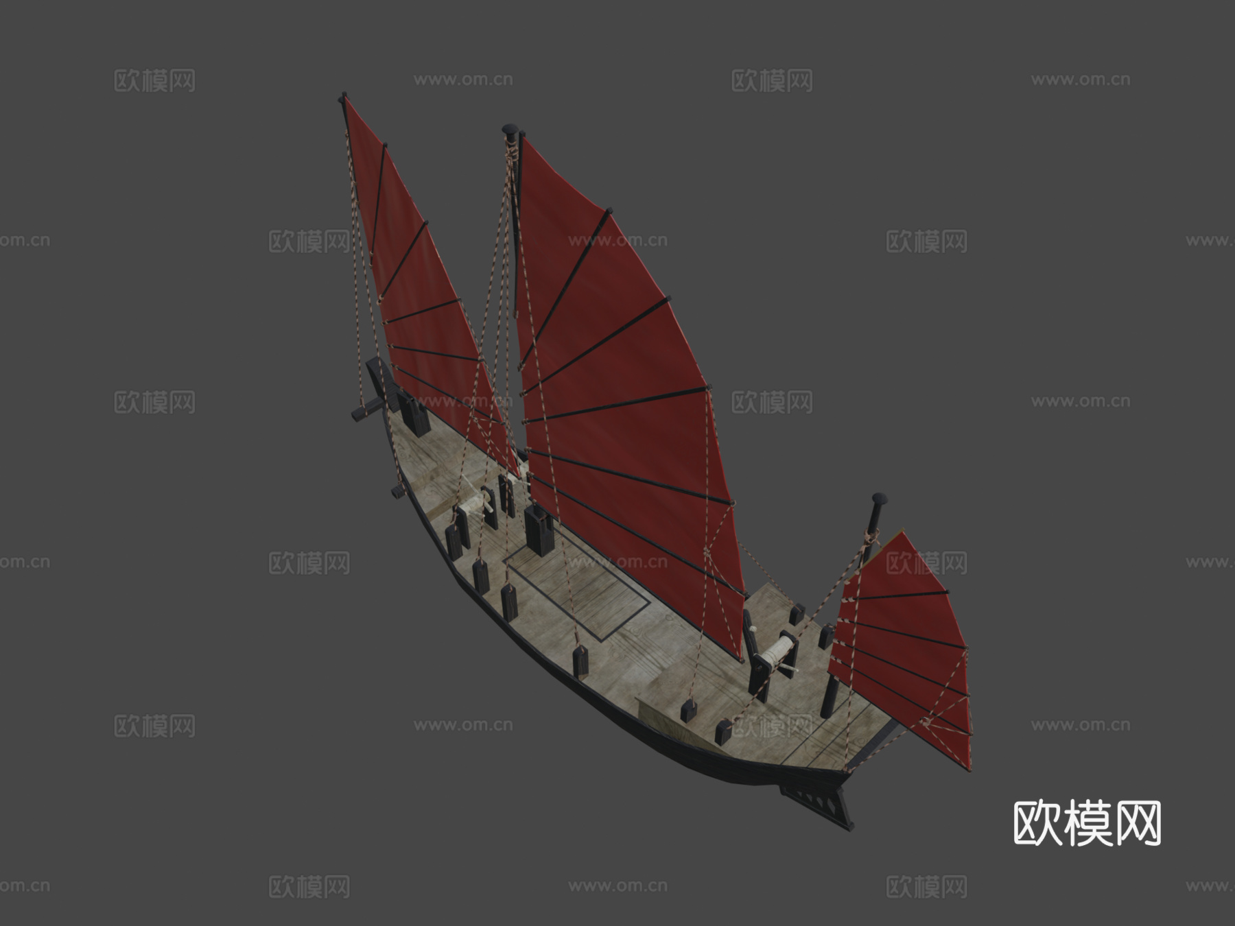 中国帆船su模型