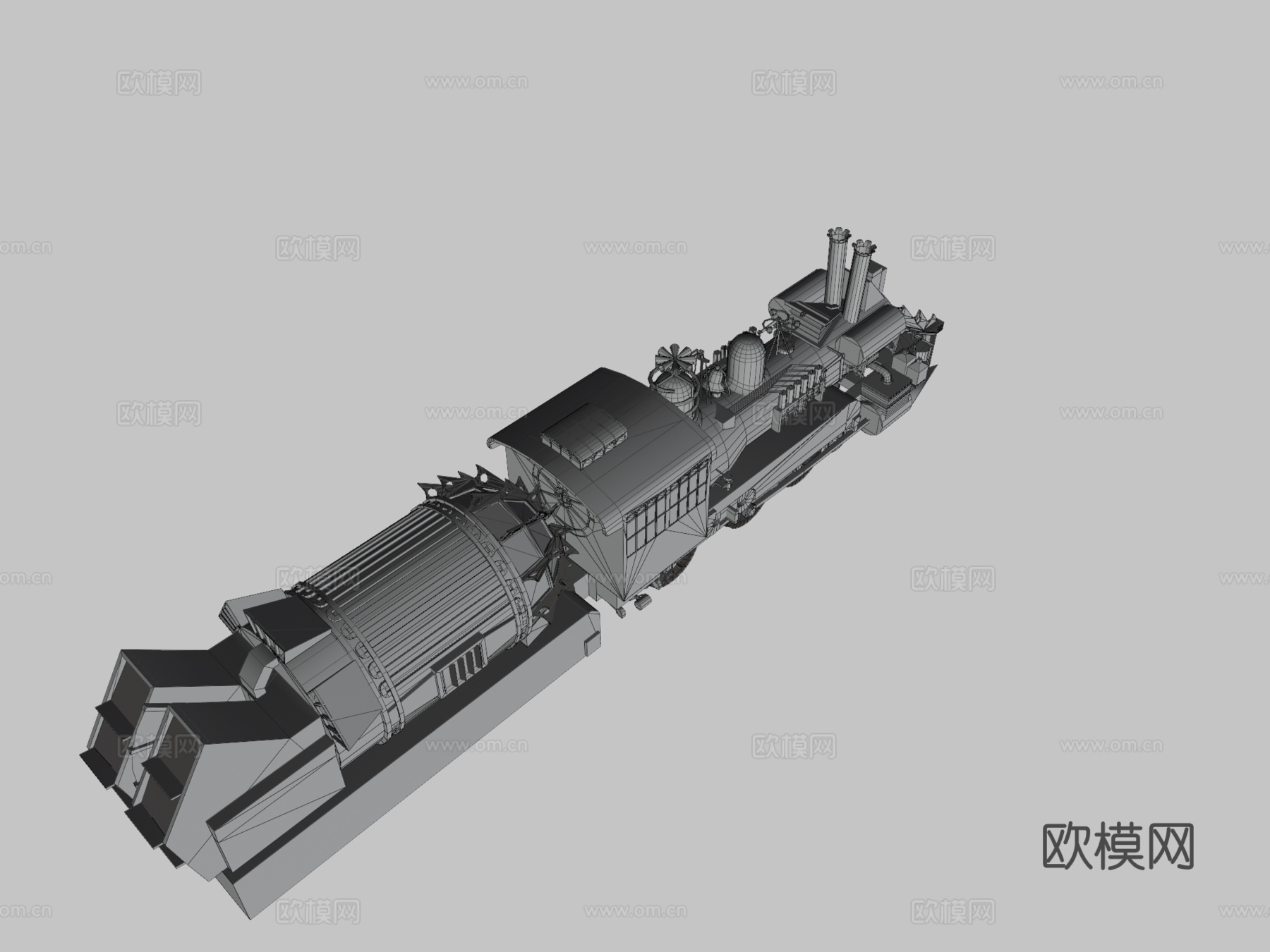 回到未来 火车 蒸汽机车su模型