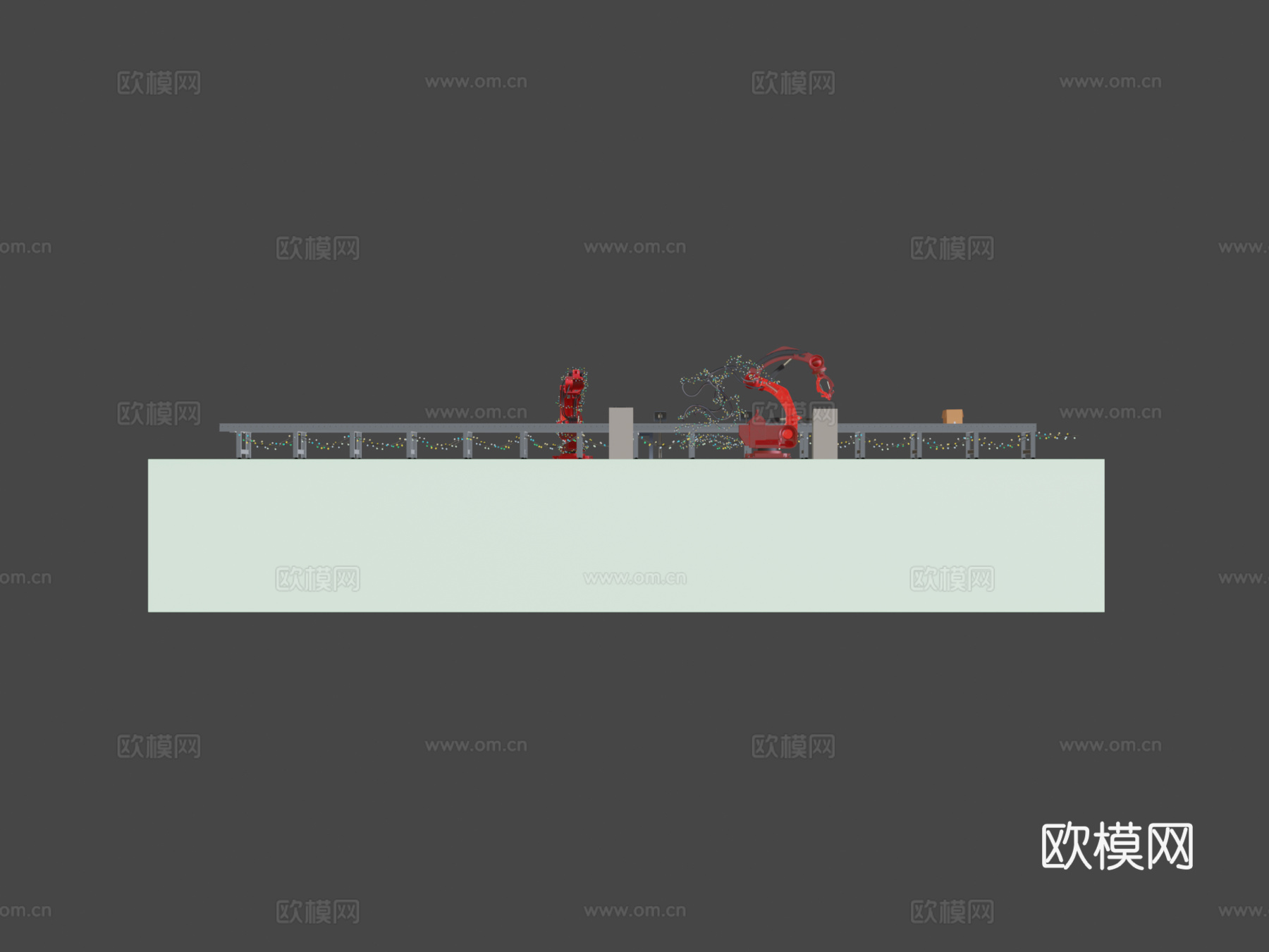 工业机器人手臂包装动画su模型