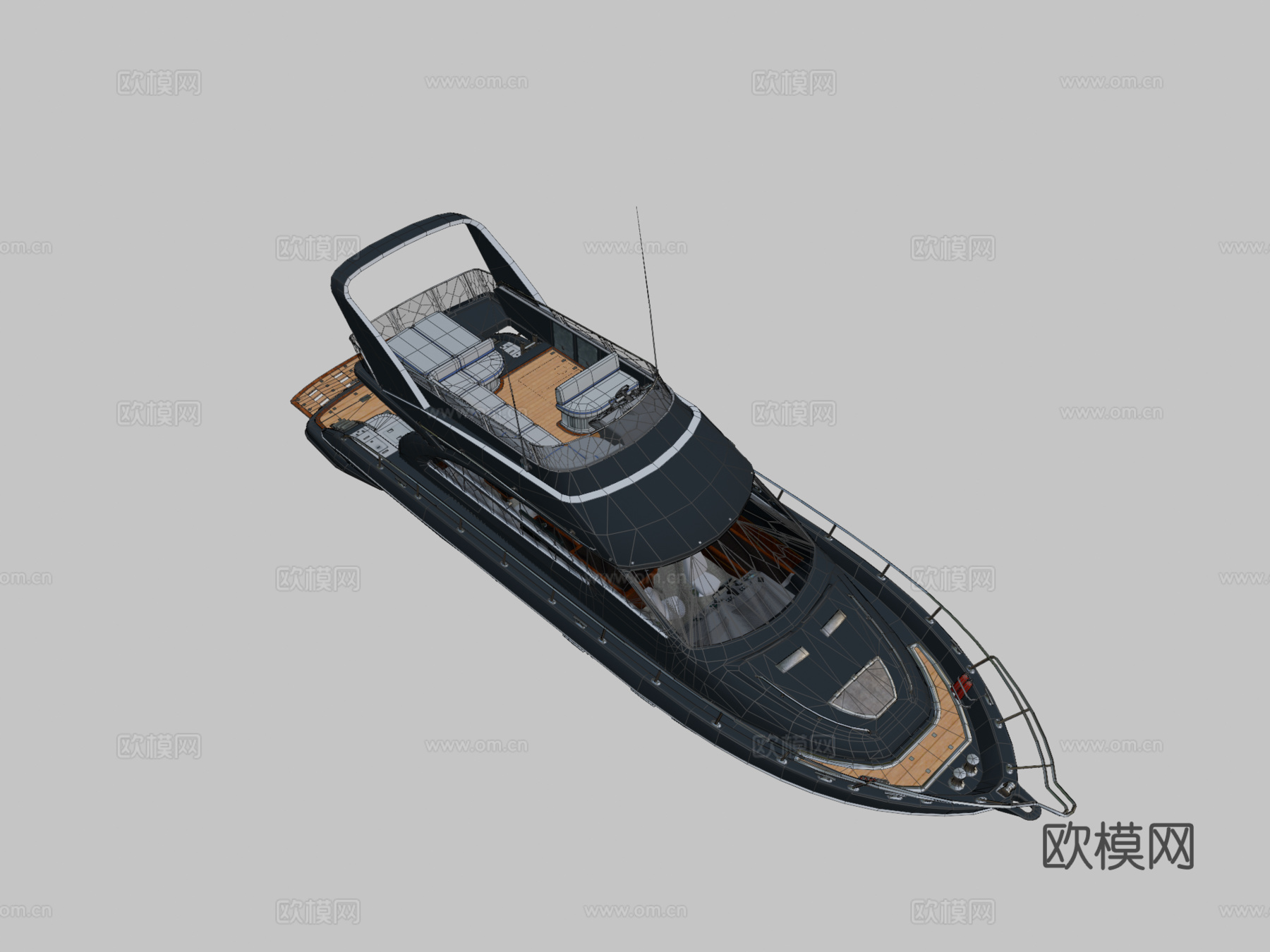 带内部 PBR 游艇su模型