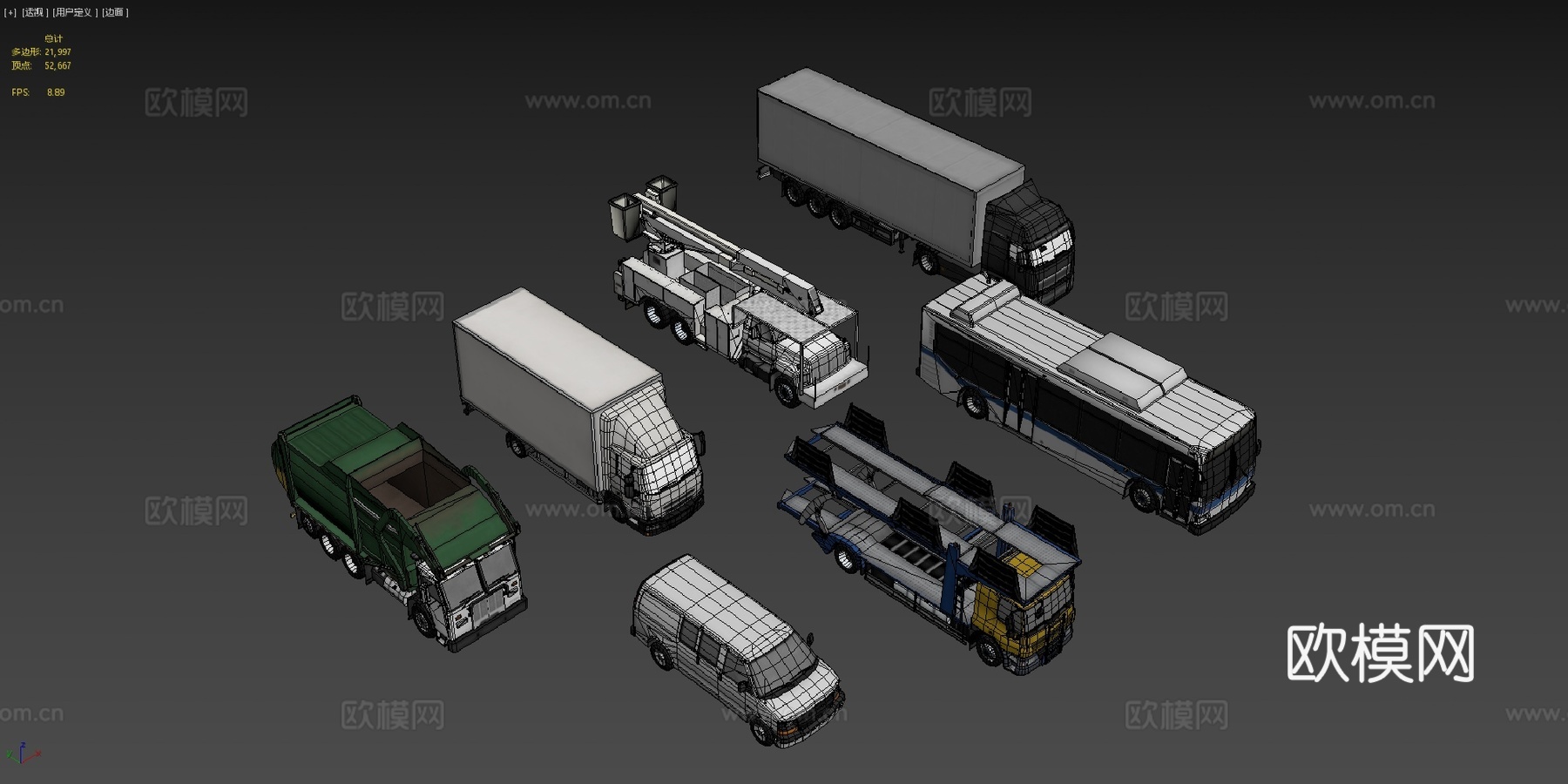 款低多边形汽车和卡车收藏su模型