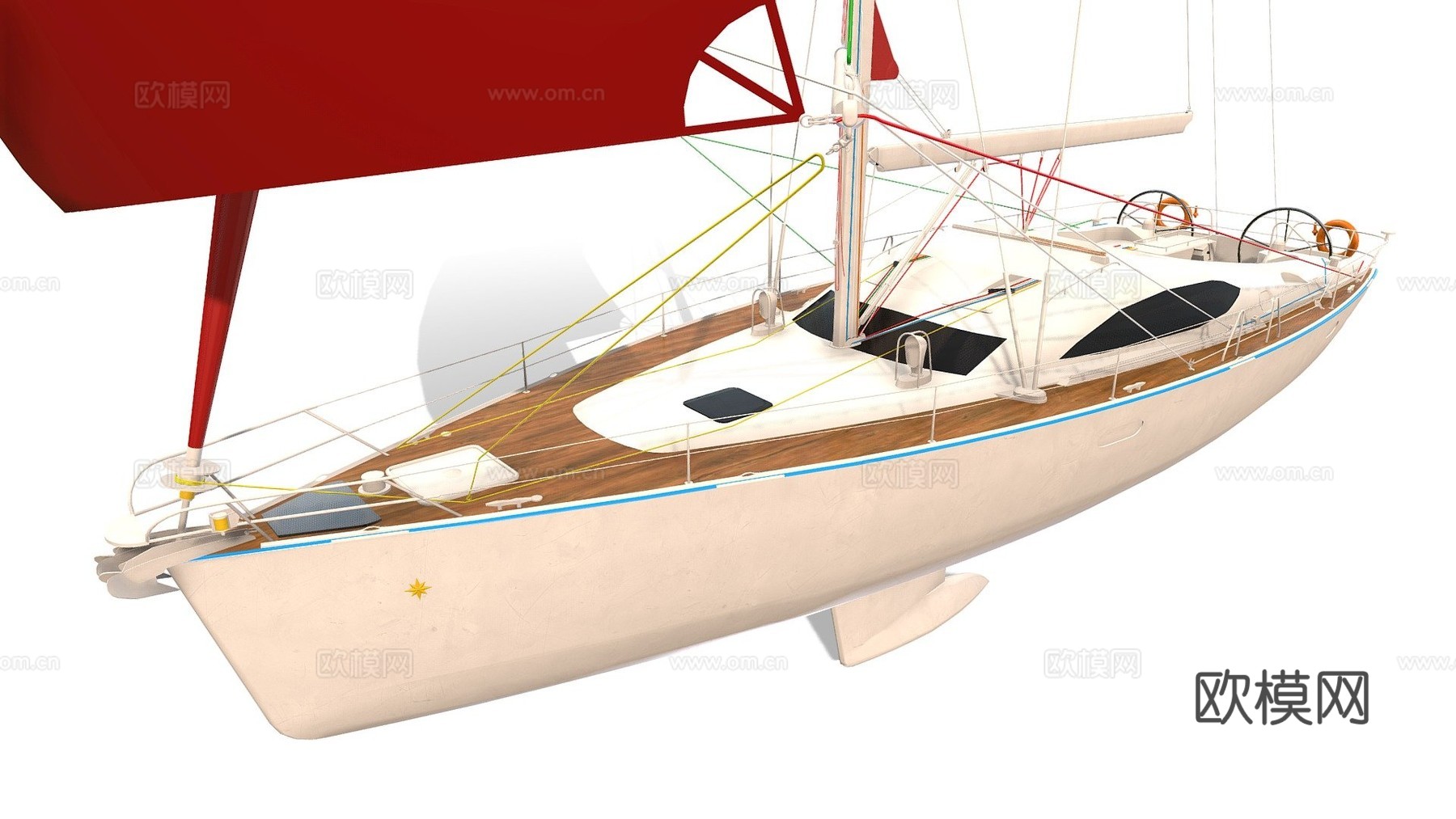 游艇帆船帆船su模型