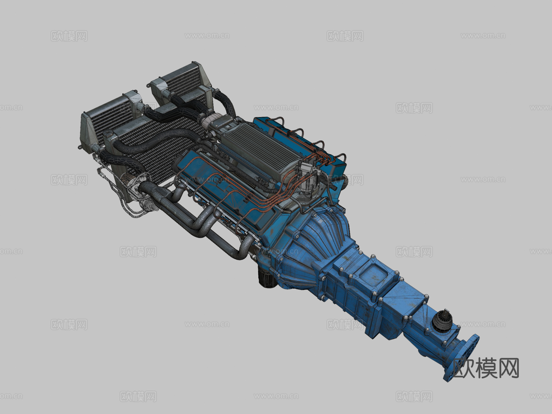 汽车发动机V8通用350Unity谢哈布房屋su模型