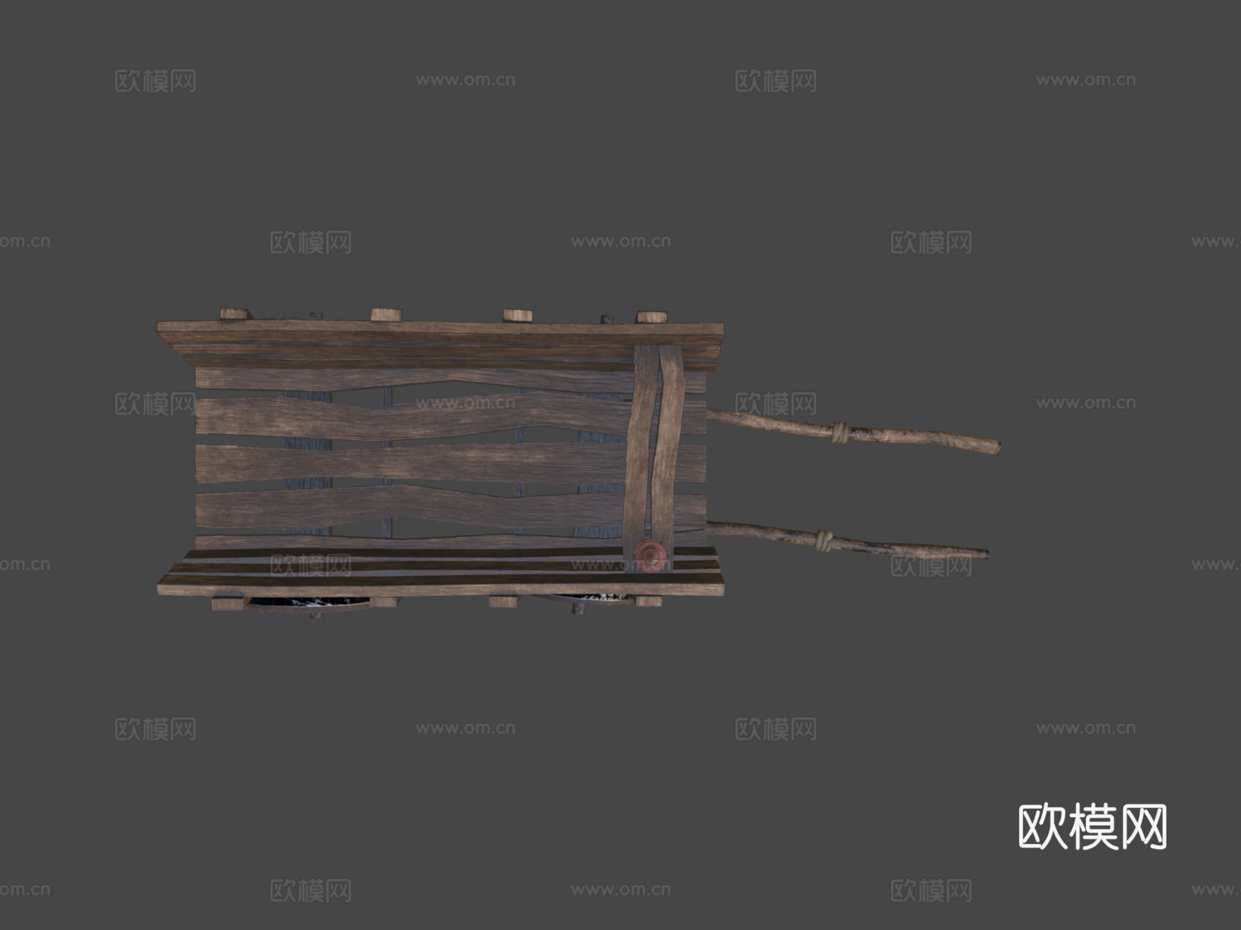 风格化 中世纪 手推车 带灯su模型