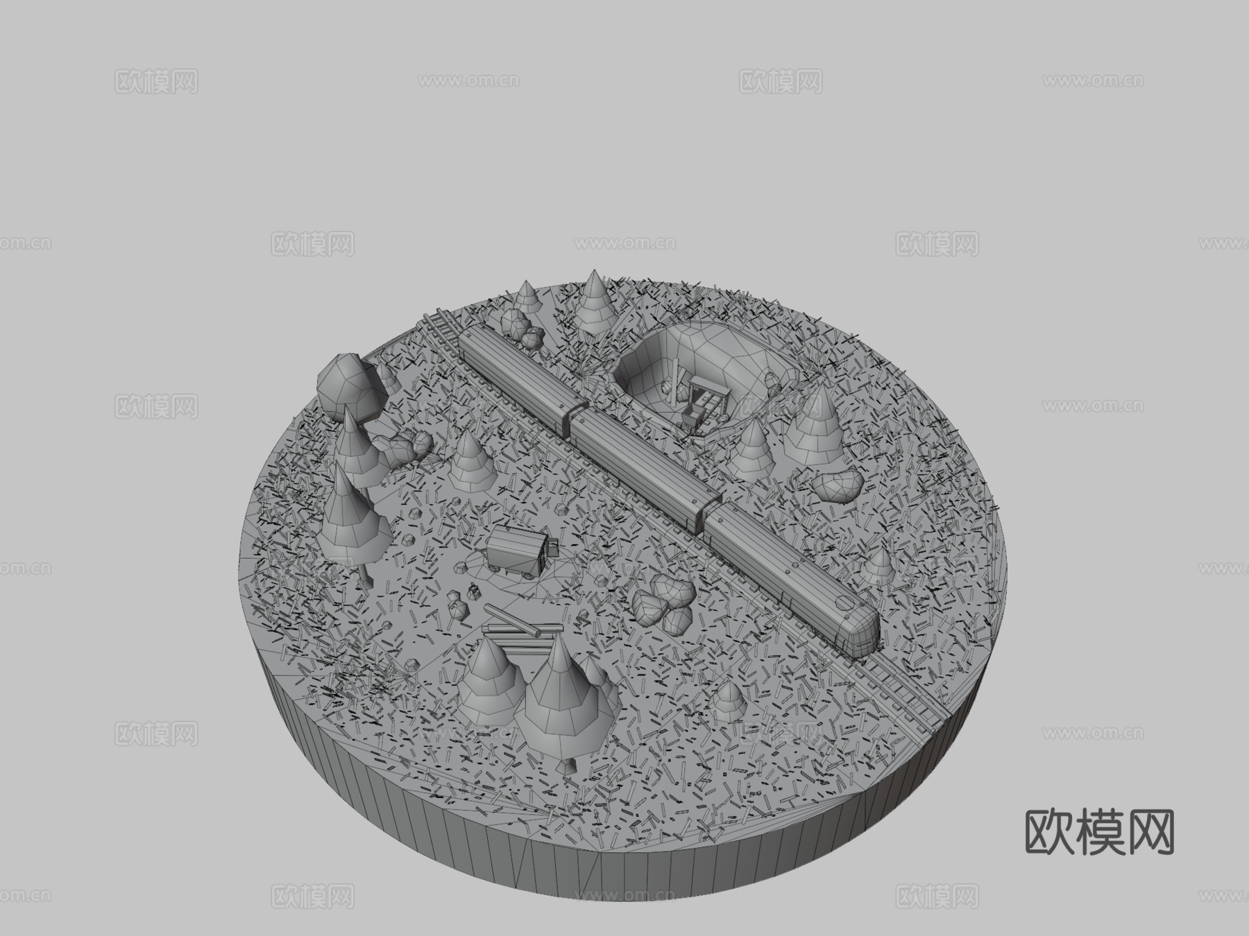 铁路蓝普尔曼的艺术su模型