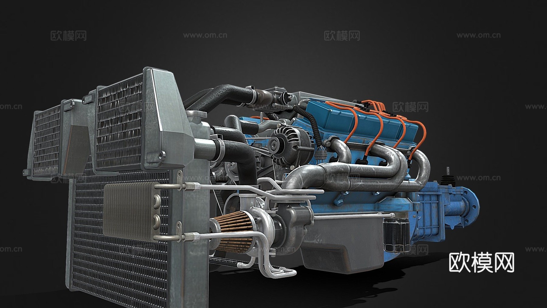 汽车发动机V8通用350Unity谢哈布房屋su模型