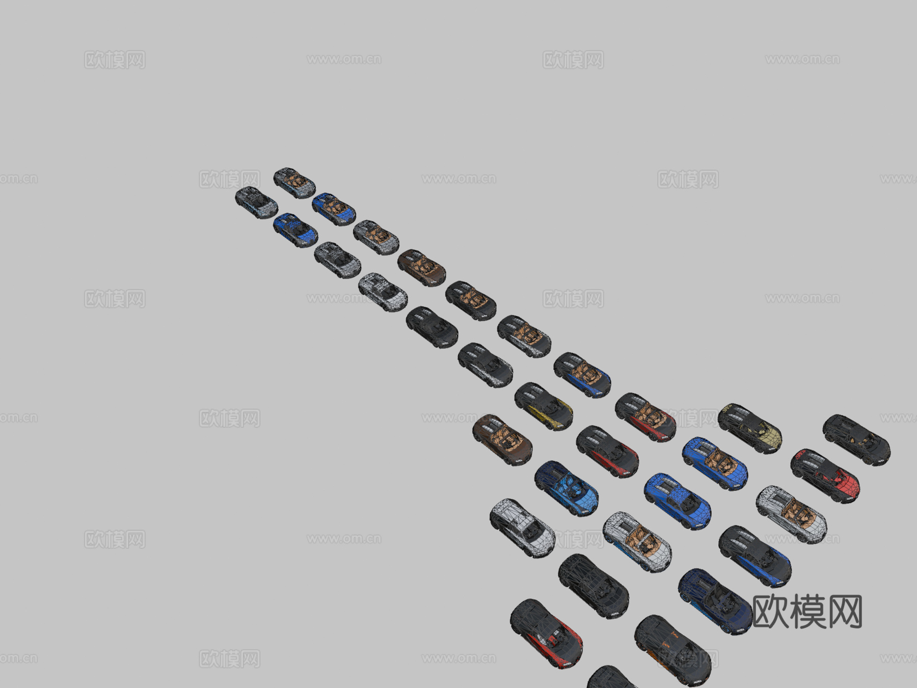 布加迪威龙 16.4 低多边形所有版本su模型