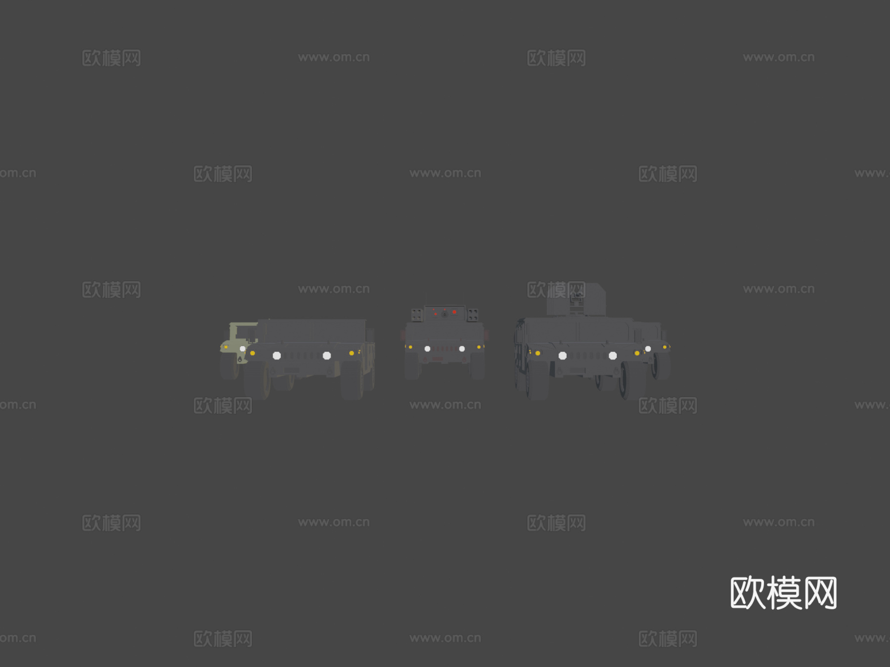 辆军用4x4车辆体素模型包su模型