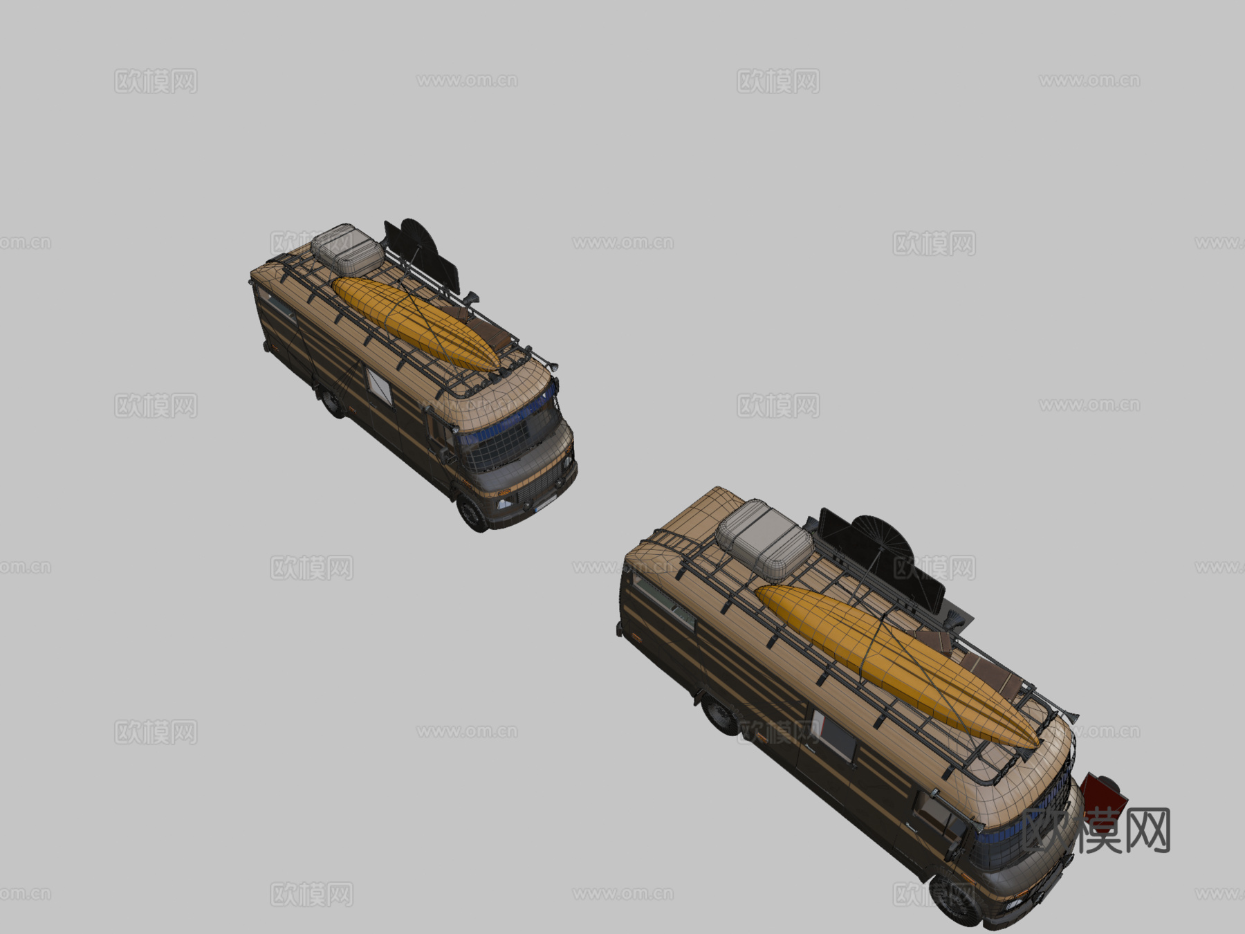 潮人餐车低多边形PBR 3D模型su模型