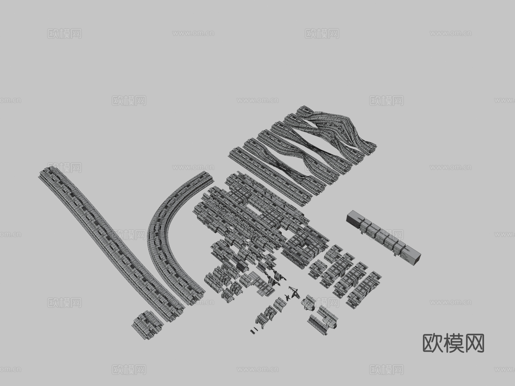 车站和单轨铁路进行中6su模型