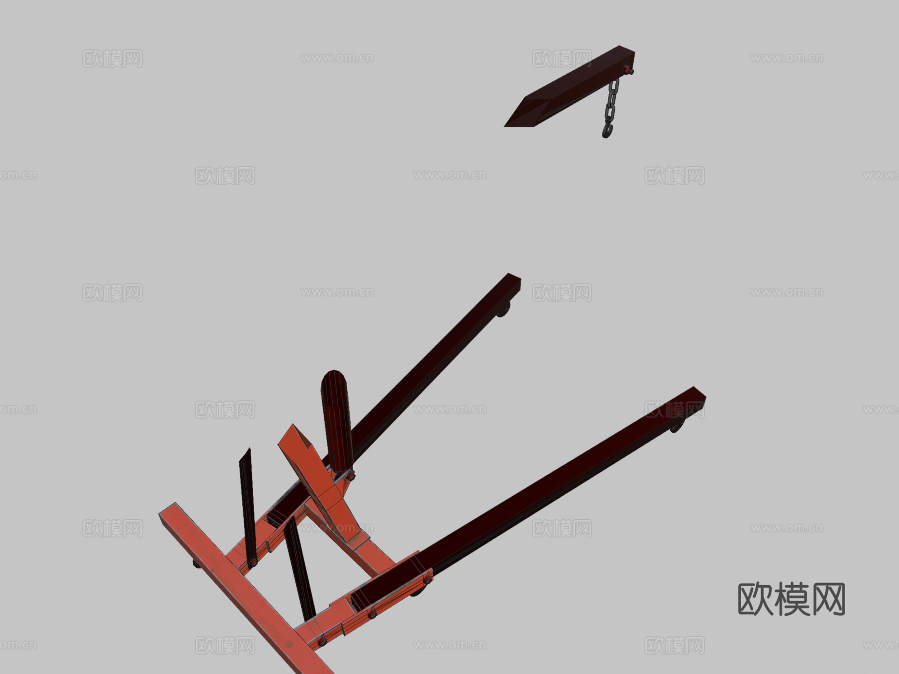 发动机吊机 发动机起重机su模型