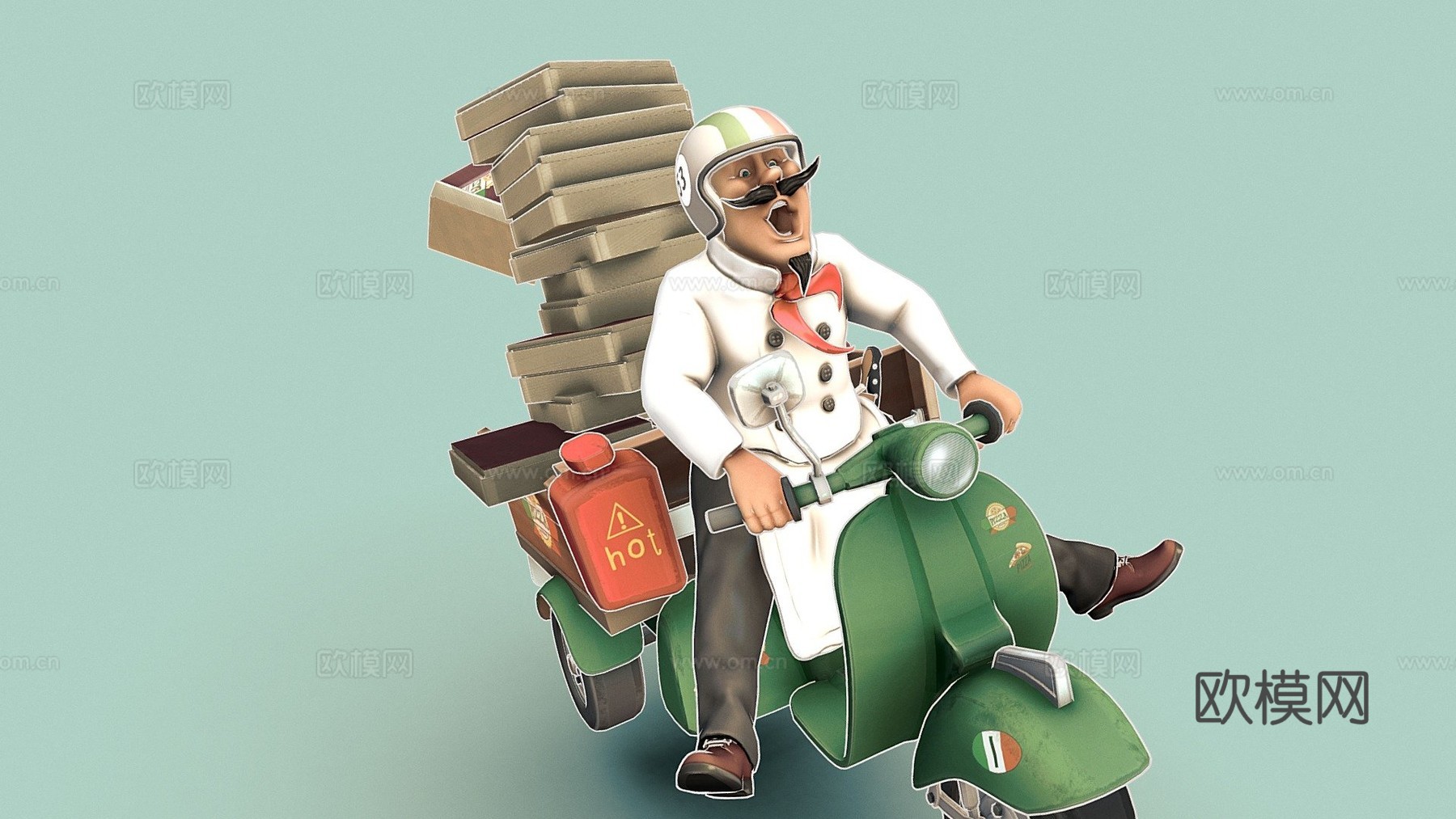 疯狂披萨送货厨师su模型
