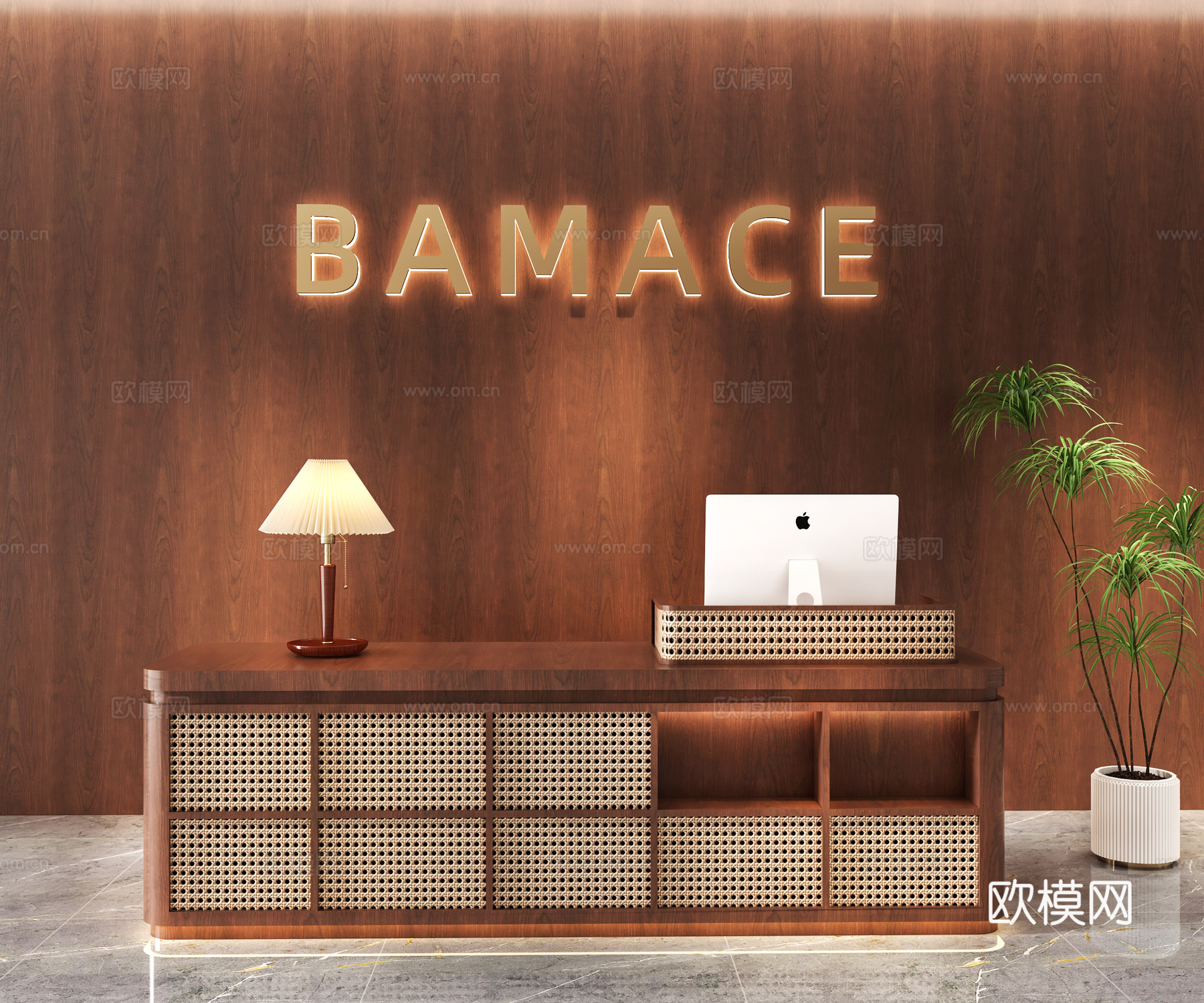 酒店前台 民宿前台 办公前台 简约前台 美容院前台3d模型