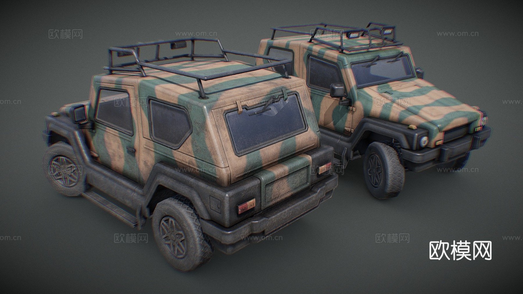 泽特吉普双门巴西迷彩3d模型