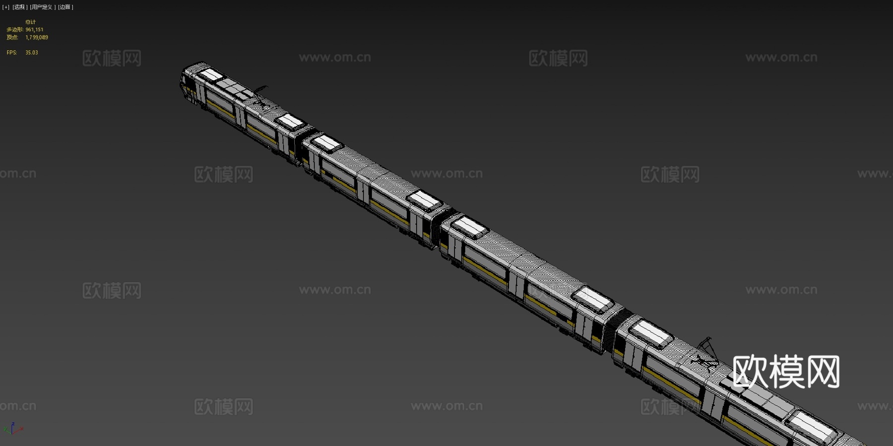 EMU列车完整内饰高多边形su模型