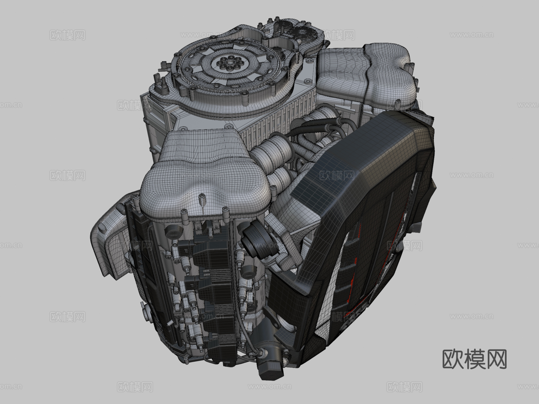 奥迪 S8 TFSI V8 发动机su模型