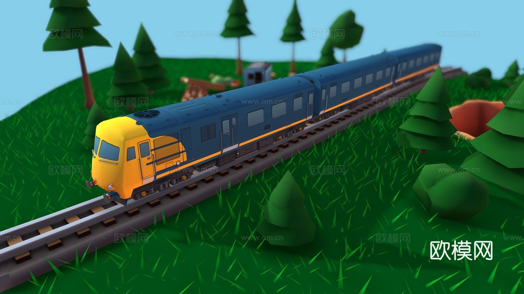 铁路蓝普尔曼的艺术su模型