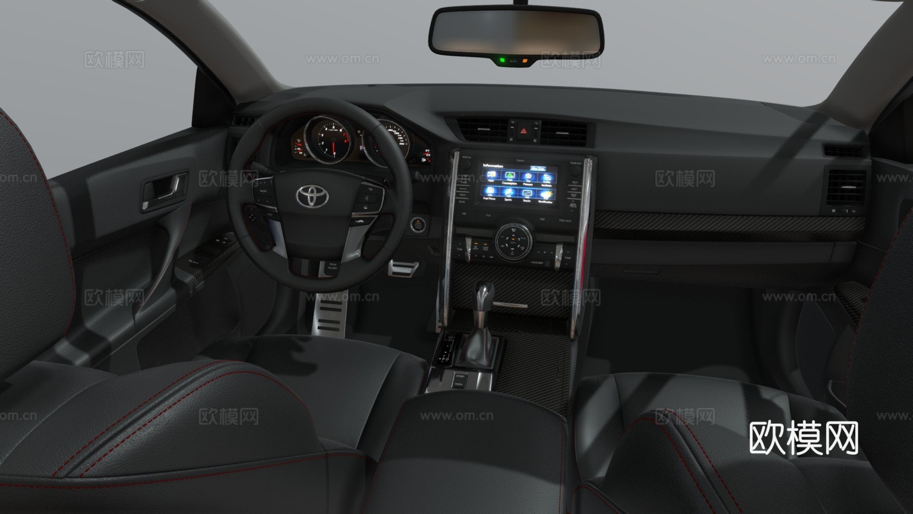 丰田 Mark X 内饰 Yuxdesign 高多边形su模型