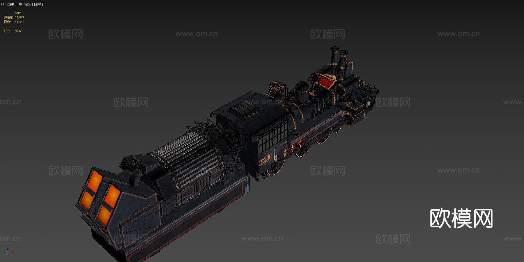 回到未来 火车 蒸汽机车su模型