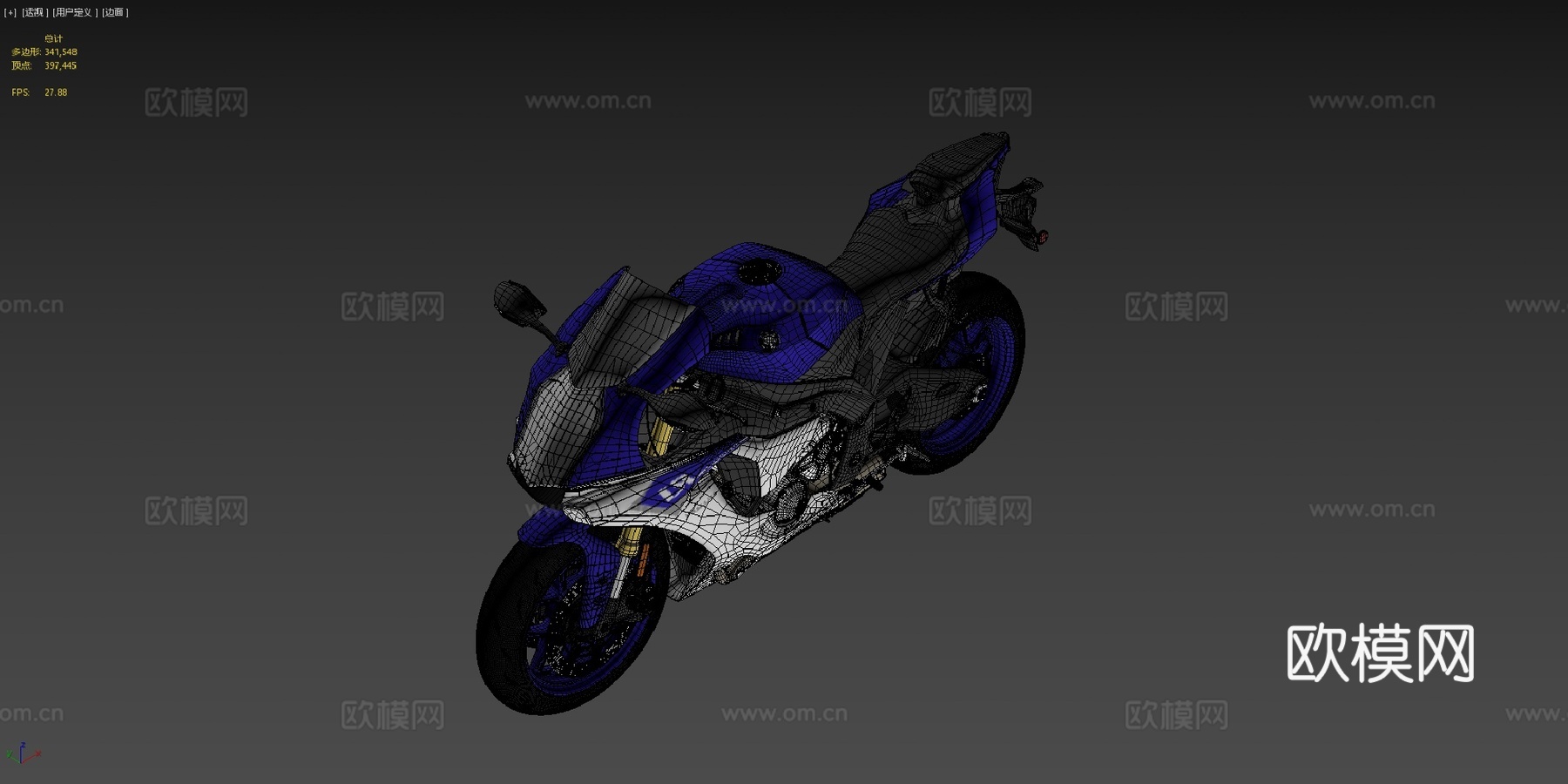 雅马哈R1超级运动摩托车su模型